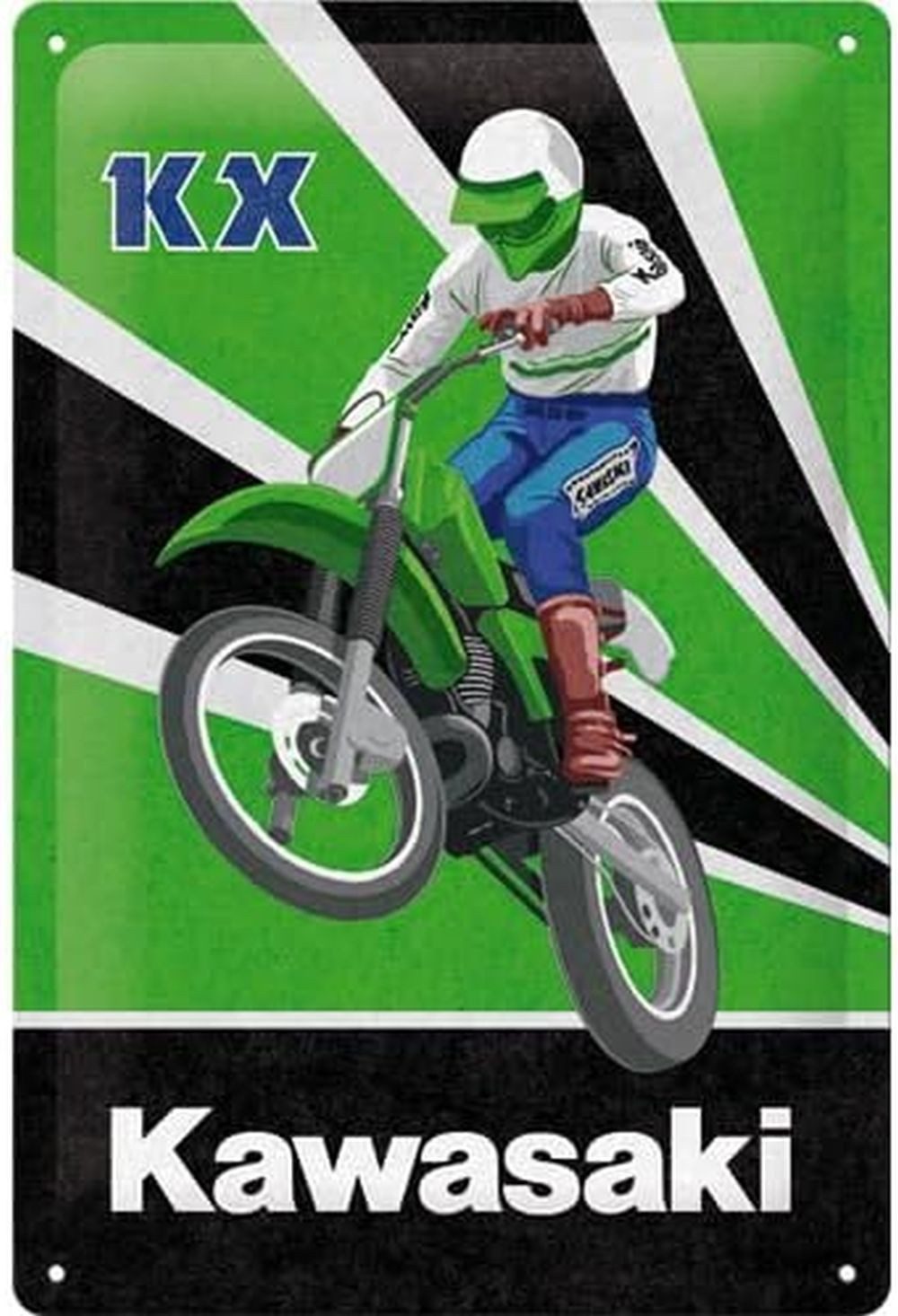 Nostalgic-Art Metallschild Blechschild 20 x 30 cm - Kawasaki – KX Motocross