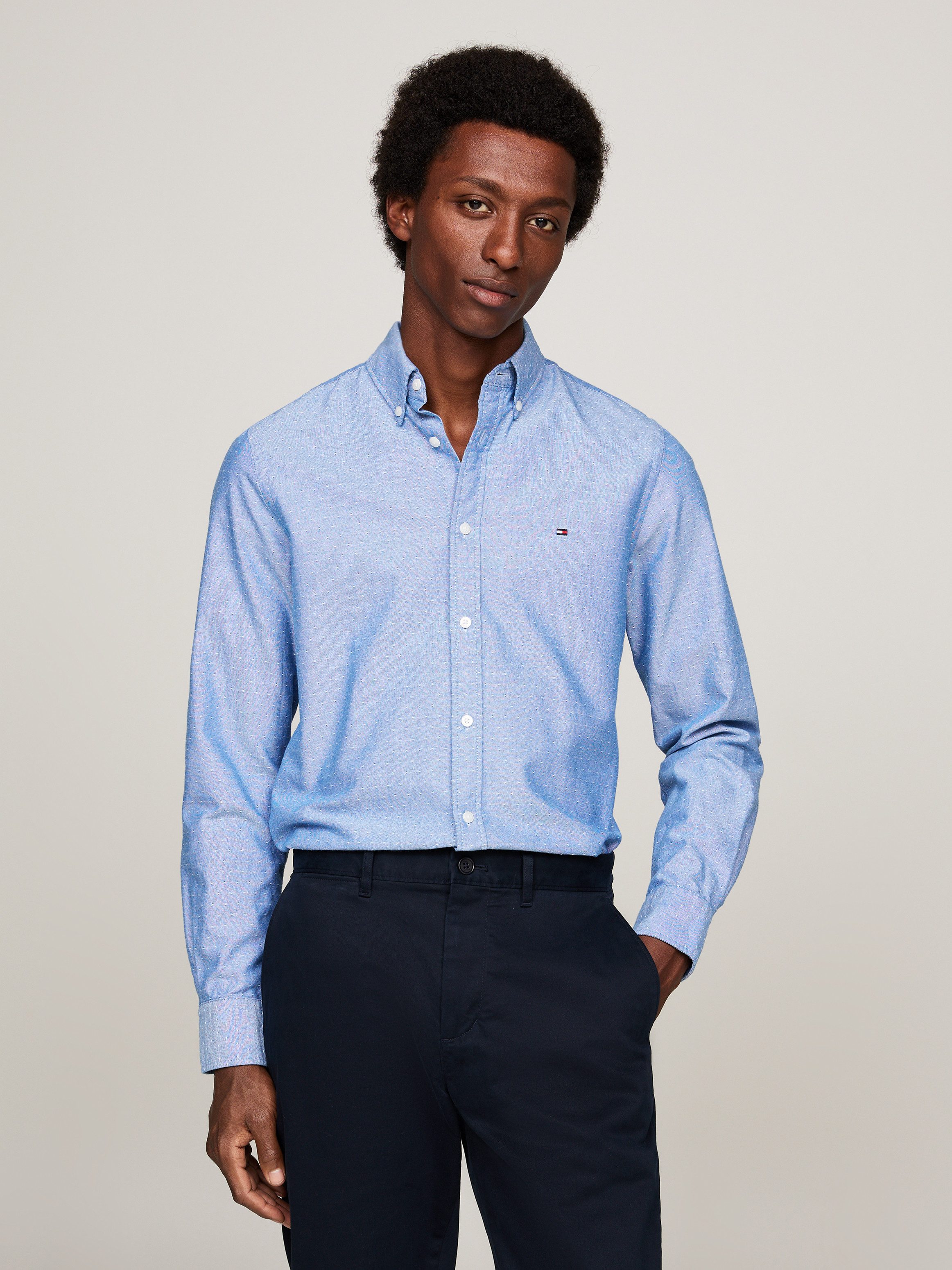 Tommy Hilfiger Langarmhemd OXFORD DOBBY Slim Fit SHIRT günstig online kaufen