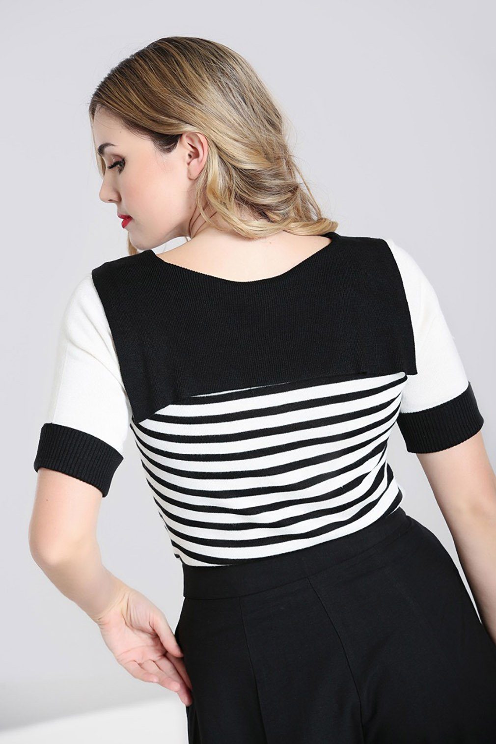 Hell Bunny Stricktop Audrey Top Matrosenkragen günstig online kaufen
