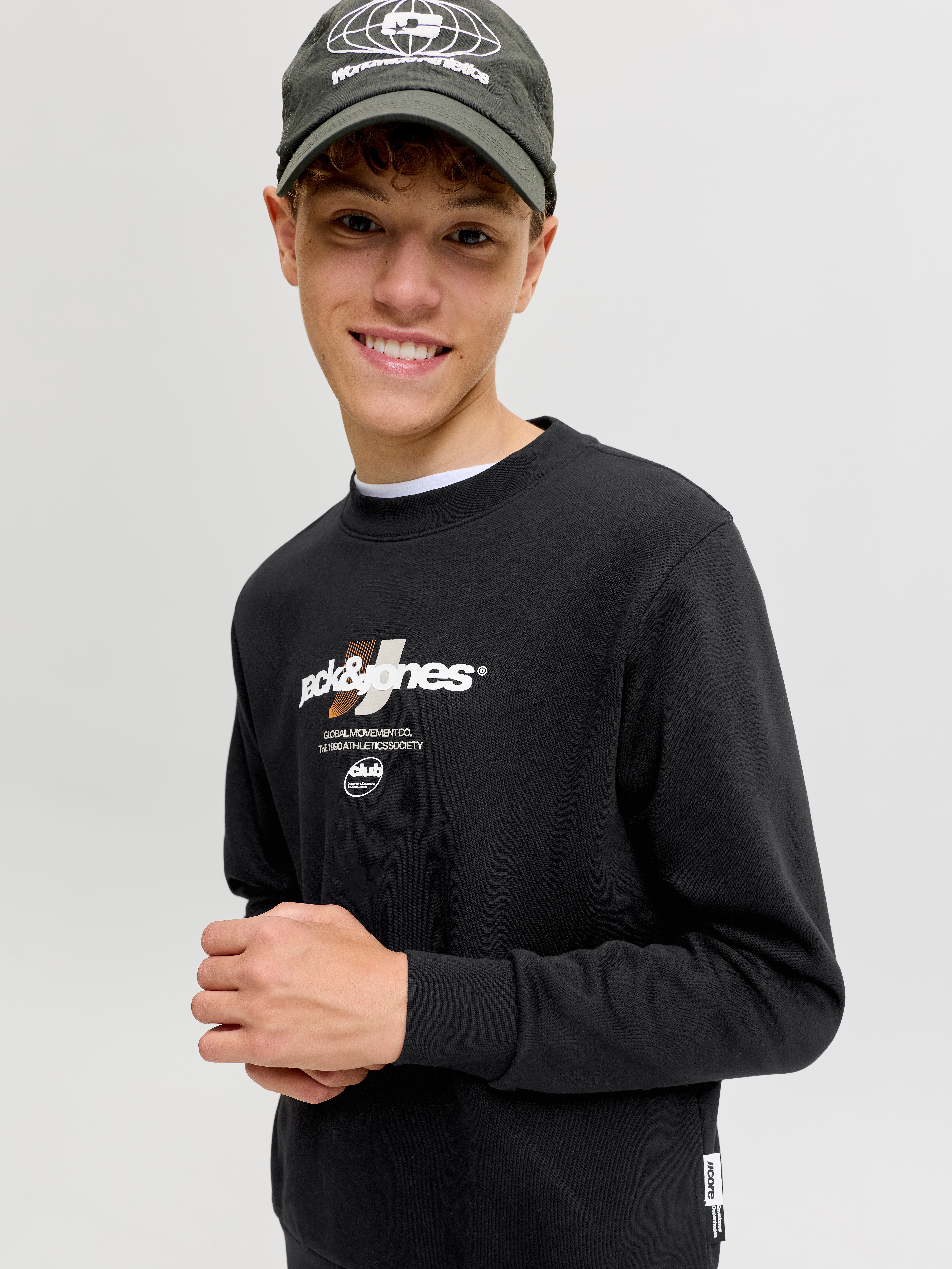 Jack & Jones Junior Sweatshirt JCOCLUB BRANDING SWEAT CREW NECK JNR Baumwollmischung, relaxed fit – Bild 2 von 5