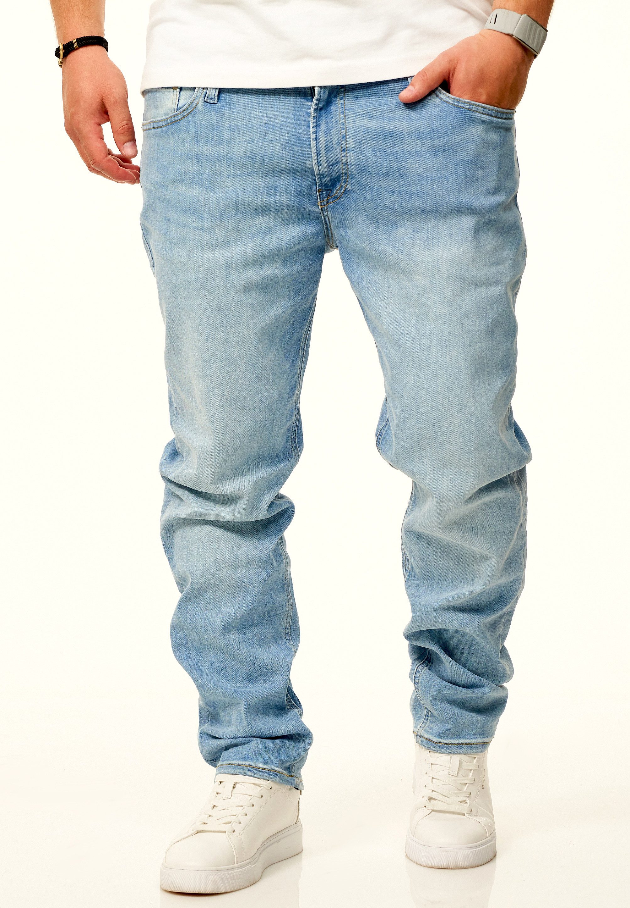 Jack & Jones Regular-fit-Jeans CLARK ARIS Original Denim Hose mit Stretch Herren Jeans mit Regular Fit Passform – Bild 2 von 5