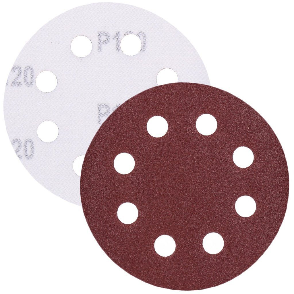 8-fach-gelocht Schleifpapier, Universal (rot) 125mm, - Schleifscheibe Schleifscheibe TP
