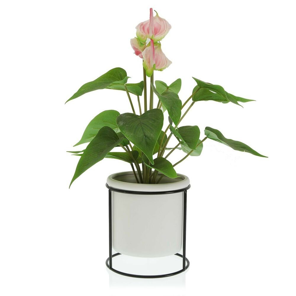 Bigbuy Blumenkasten »Blumentopf weiß aus Keramik Metall 15 x 15 x 15 cm«  online kaufen | OTTO