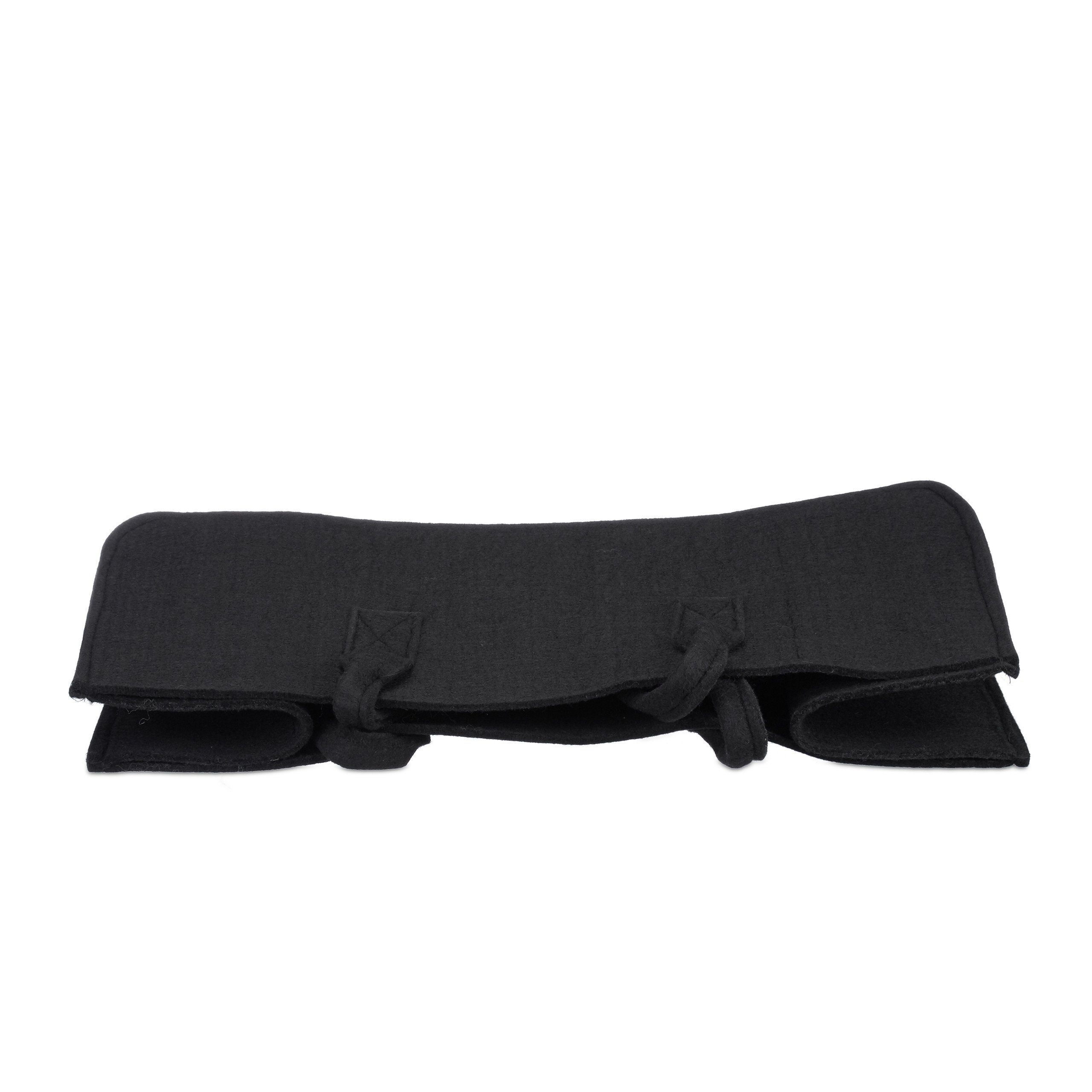 relaxdays Holztragetasche Kaminholztasche aus Filz, schwarz