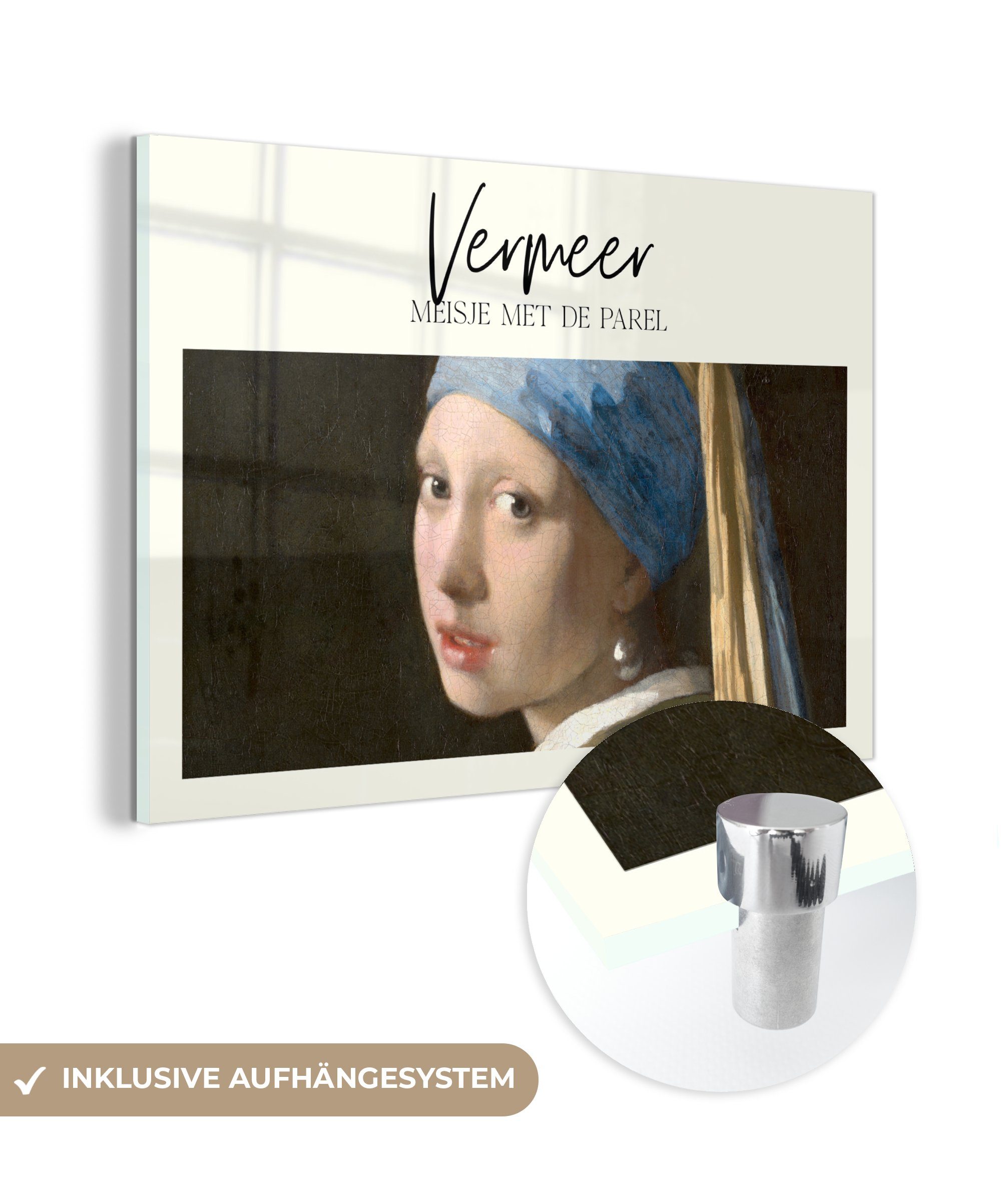 MuchoWow Acrylglasbild Kunst - Das Mädchen mit dem Perlenohrring - Vermeer, (1 St), Acrylglasbilder Wohnzimmer & Schlafzimmer