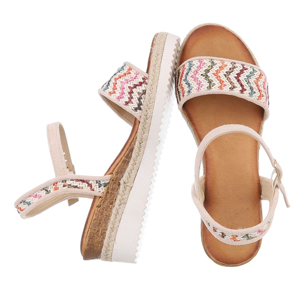 Ital-Design Elegante Sommer-Sandalen mit Wellenmuster und Absatz Plateausan günstig online kaufen