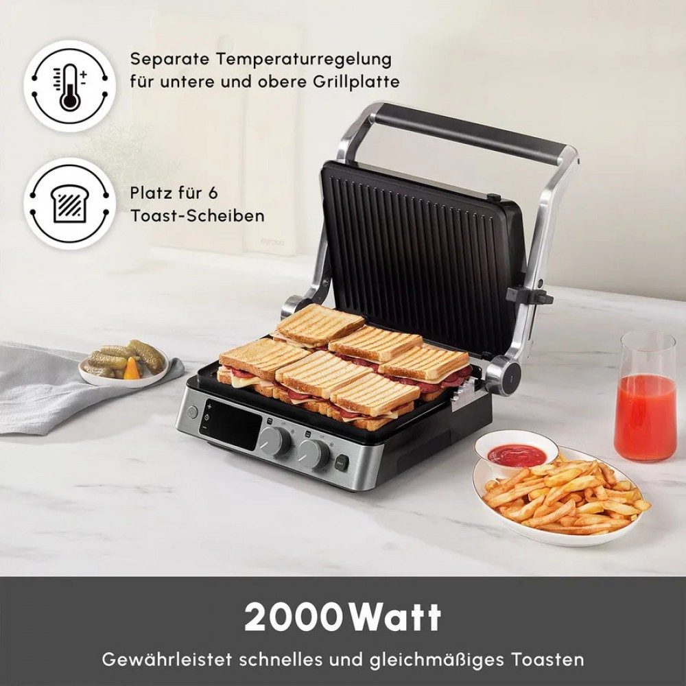 Karaca Toaster Karaca Compact Stahl Inox 2008 Grill- und Toastmaschine 2000 W