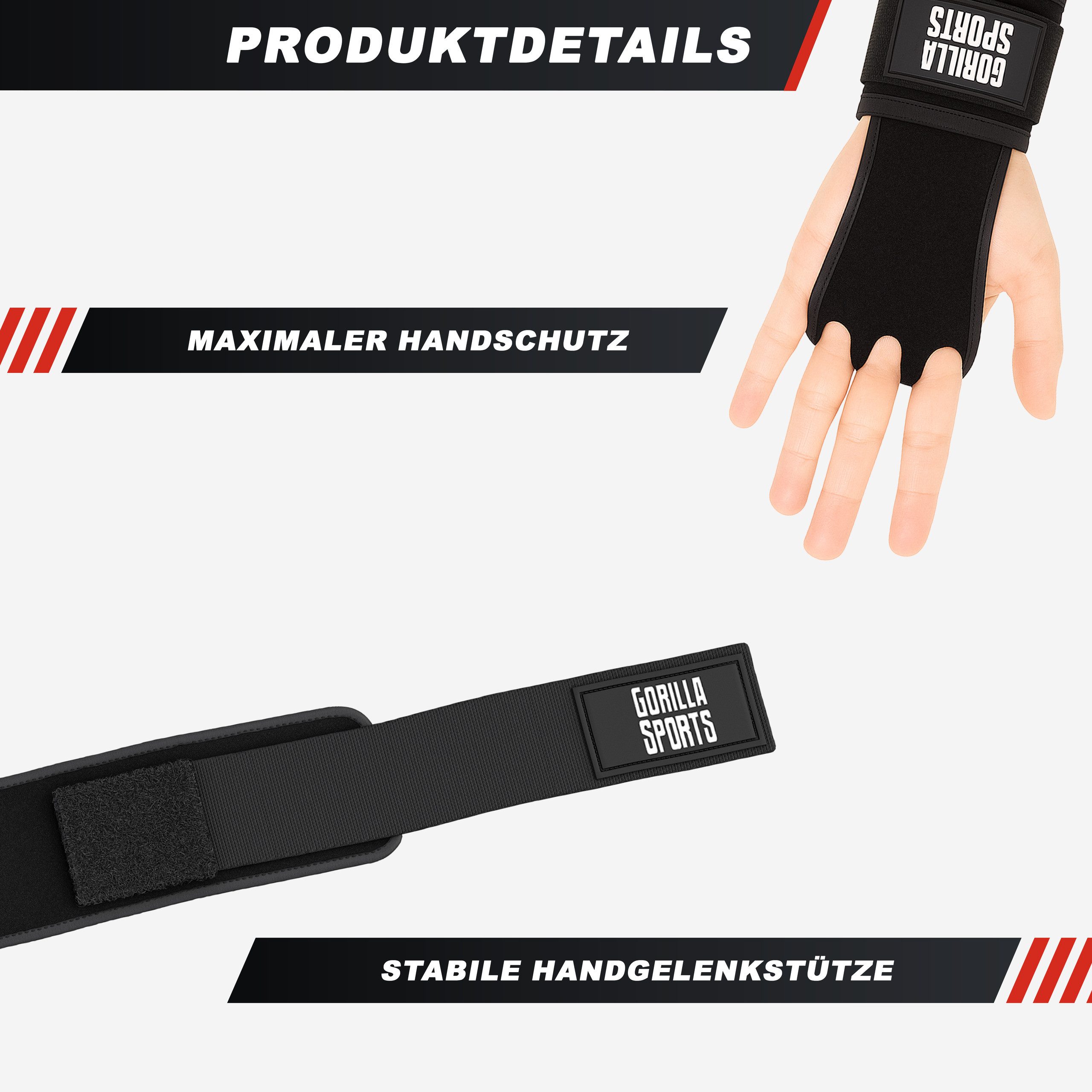 GORILLA SPORTS Trainingshilfe Hand Grips 2er Set S - L