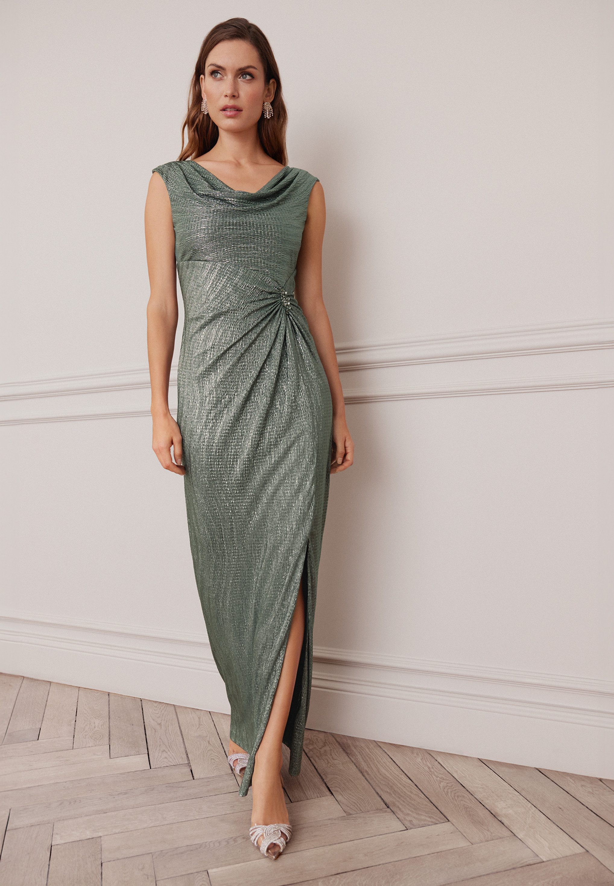 Vera Mont Abendkleid Damen im Glitzer-Look Raffung