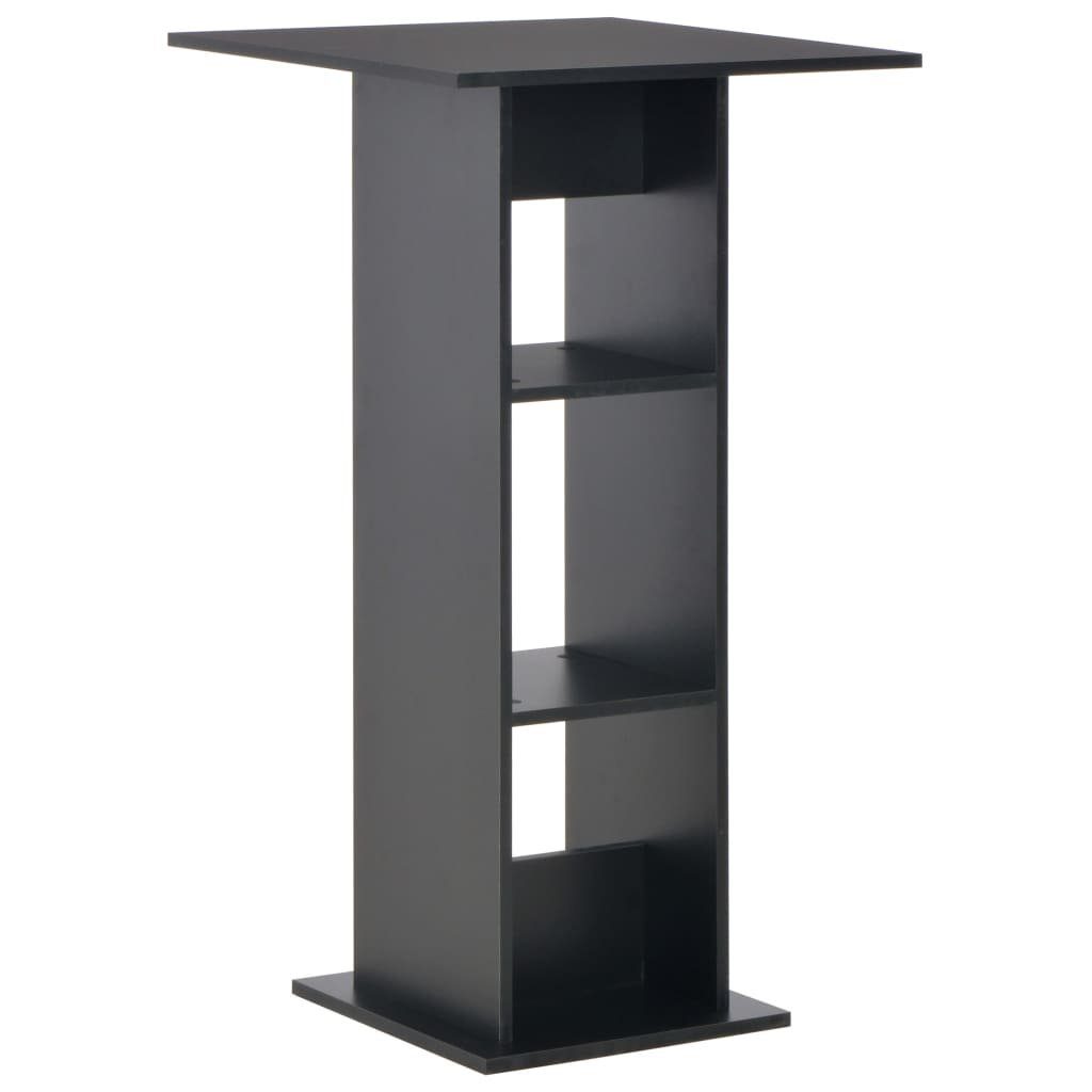 furnicato Bartisch 60 x 60 x 110 cm Schwarz (1-St), Stabiler Esstisch mit 2 Ablagen für deinen Wohnbereich