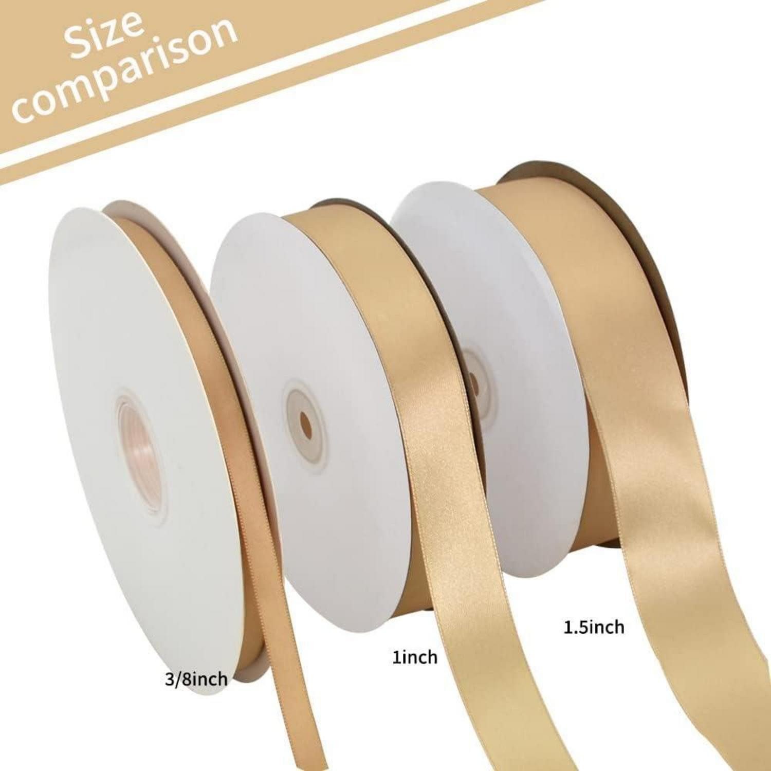 LuxusKollektion Satinband Satinband Gold 25mm 91m Geschenkband Hochzeit 1 in x 100 yds Gold