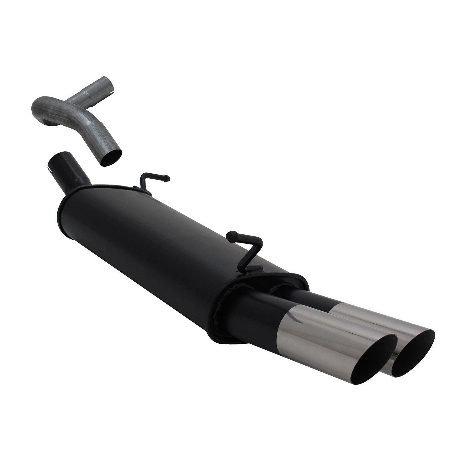 OMAC Auspuff-Flexrohr Novus Sportauspuff für Seat Ibiza 6L 2x76mm Endschalldämpfer, (1-tlg), Leicht austauschbar - Doppelter Ausgang