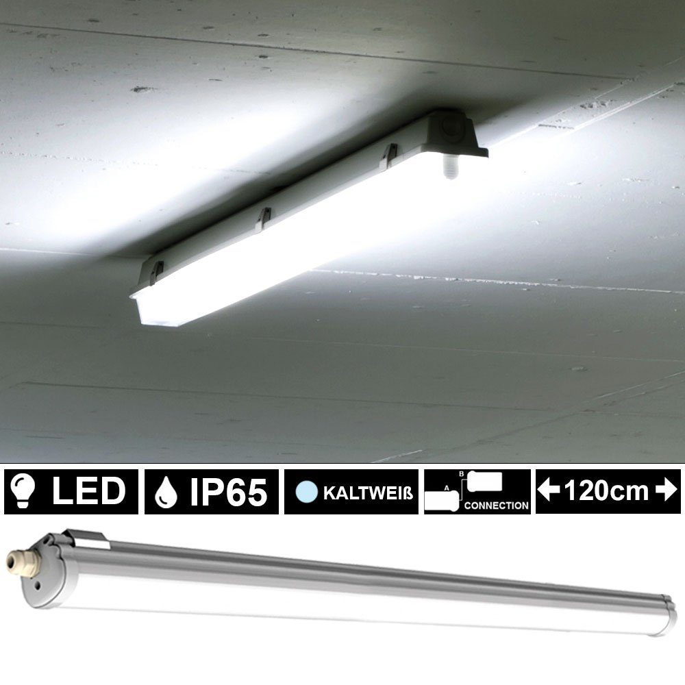 LED Feuchtraumleuchte Röhre Deckenlampe Wannenleuchte 120cm Wäschekammer Garge 