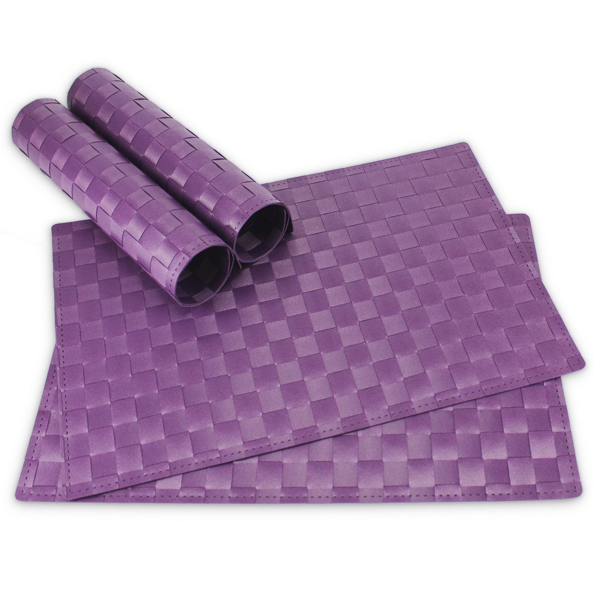 matches21 HOME & HOBBY Platzset Tischsets MODERN 4er Set Violett als Tischuntersetzer, (4-St), Abwaschbare Platzsets als Tischunterlagen für Ess-Tisch Tisch-Deko
