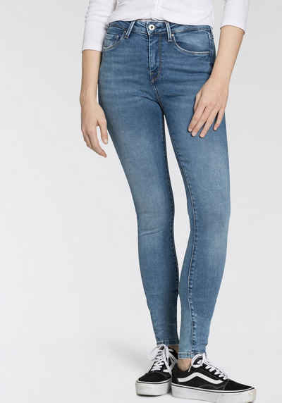 Pepe Jeans Röhrenjeans »REGENT« in Skinny Passform mit hohem Bund aus seidig bequemem Stretch Denim