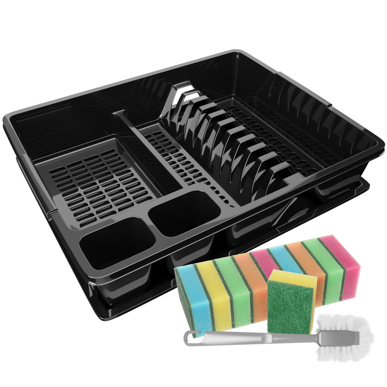 Wellgro Geschirrständer Abtropfgestel mit Reinigungsbürste und 10 Губкиn