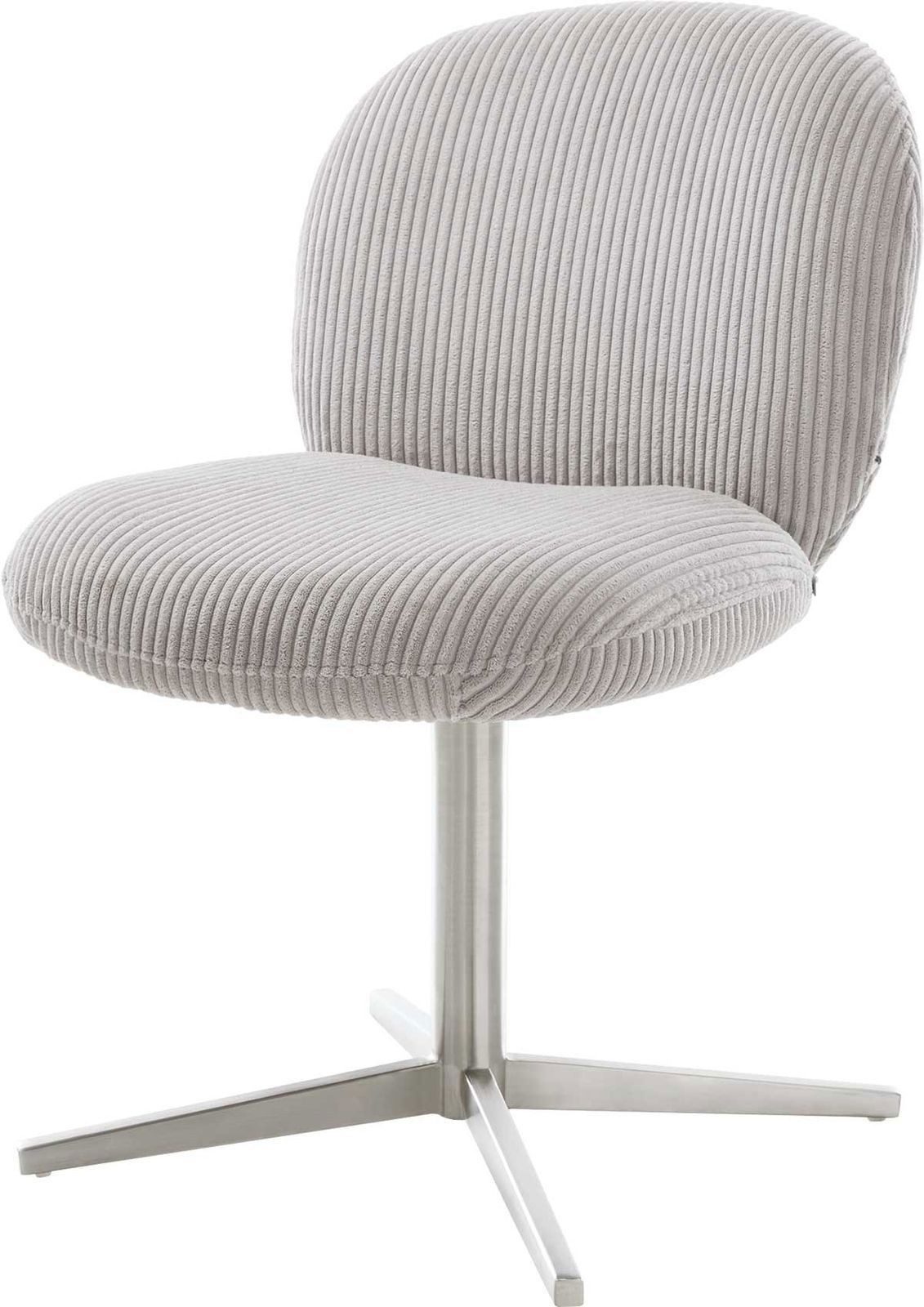 DELIFE Polsterstuhl Nube-Flex, Fußkreuz Edelstahl Cord günstig online kaufen