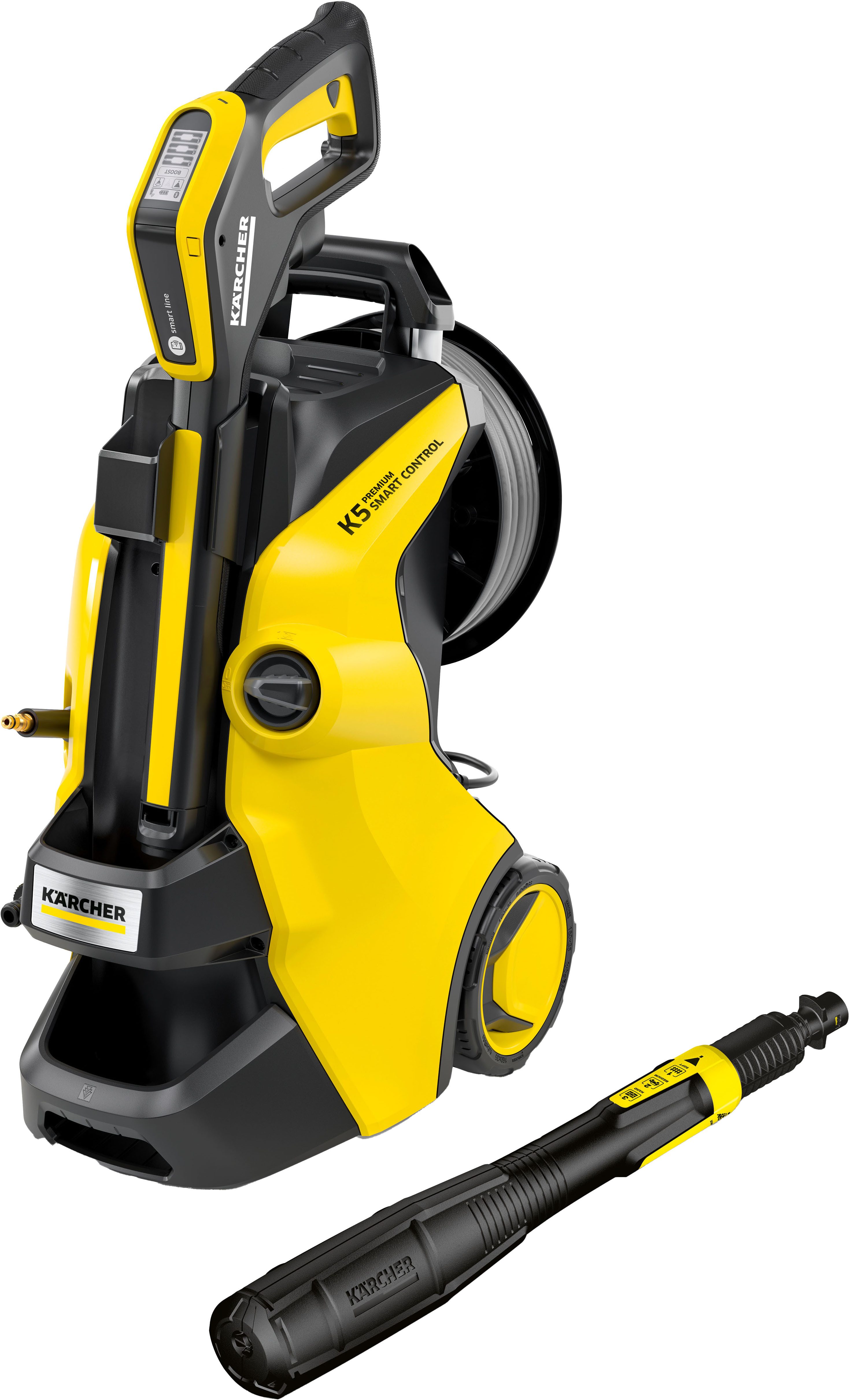 KÄRCHER Минимойки K 5 Premium Smart Control Flex, Druck max: 145 bar, 2100 W, Fördermenge max: 500 l/h, inkl. 3-in-1-MultiJet-Stahlrohr & Schlauchtrommel