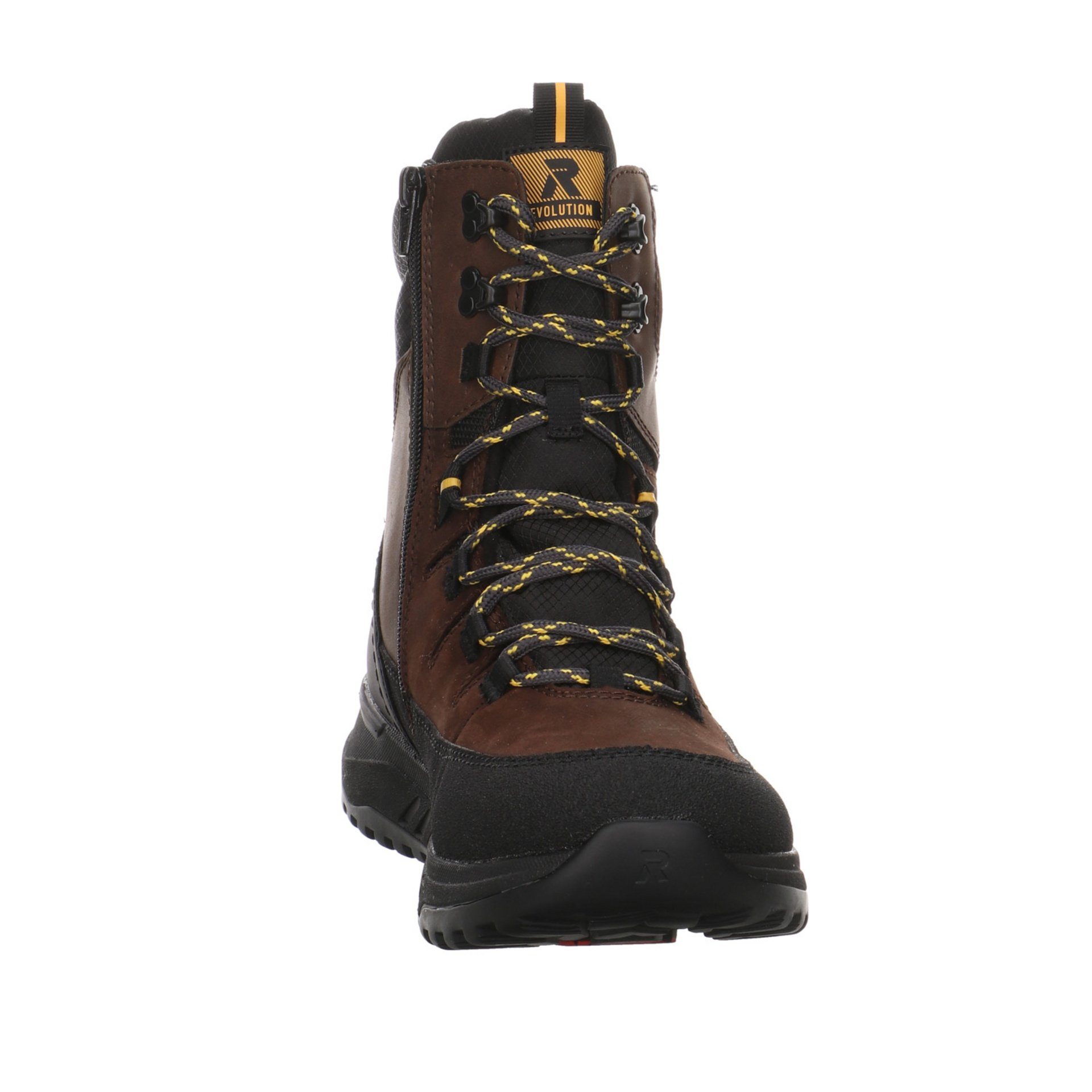 Rieker Herren braun Winterstiefel Snowboots dunkel Leder-/Textilkombination Boots Elegant Freizeit Schuhe