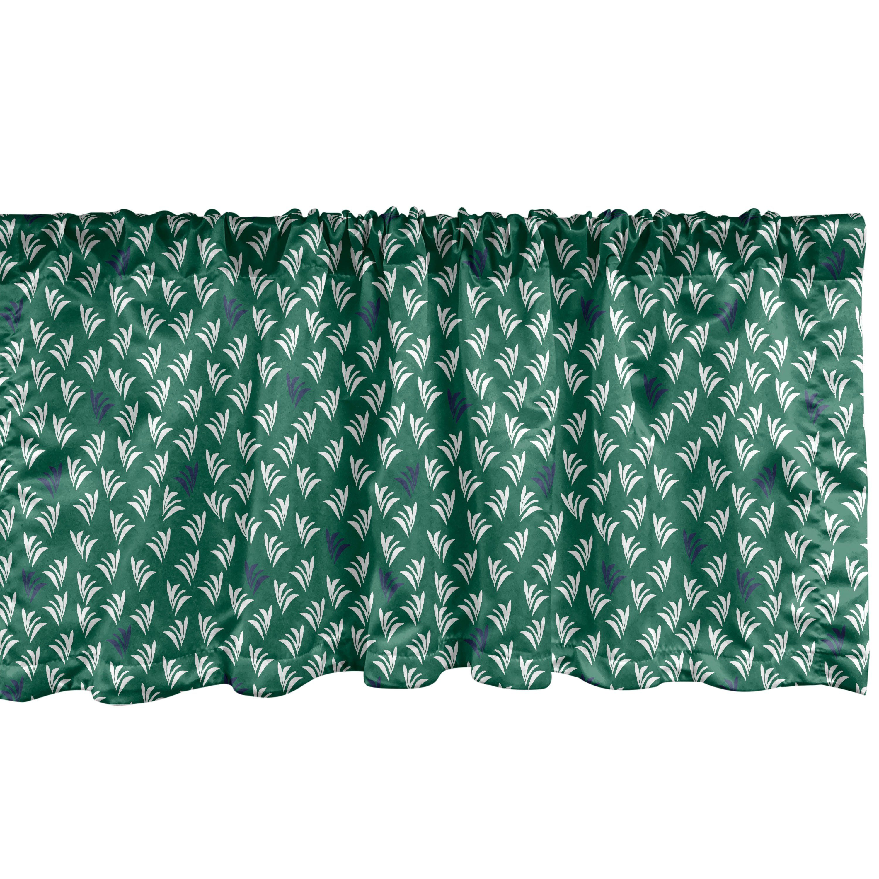 Scheibengardine Vorhang Volant für Küche Schlafzimmer Dekor mit Stangentasche, Abakuhaus, Microfaser, Natur-Kunst Tropical Kräuter Motive