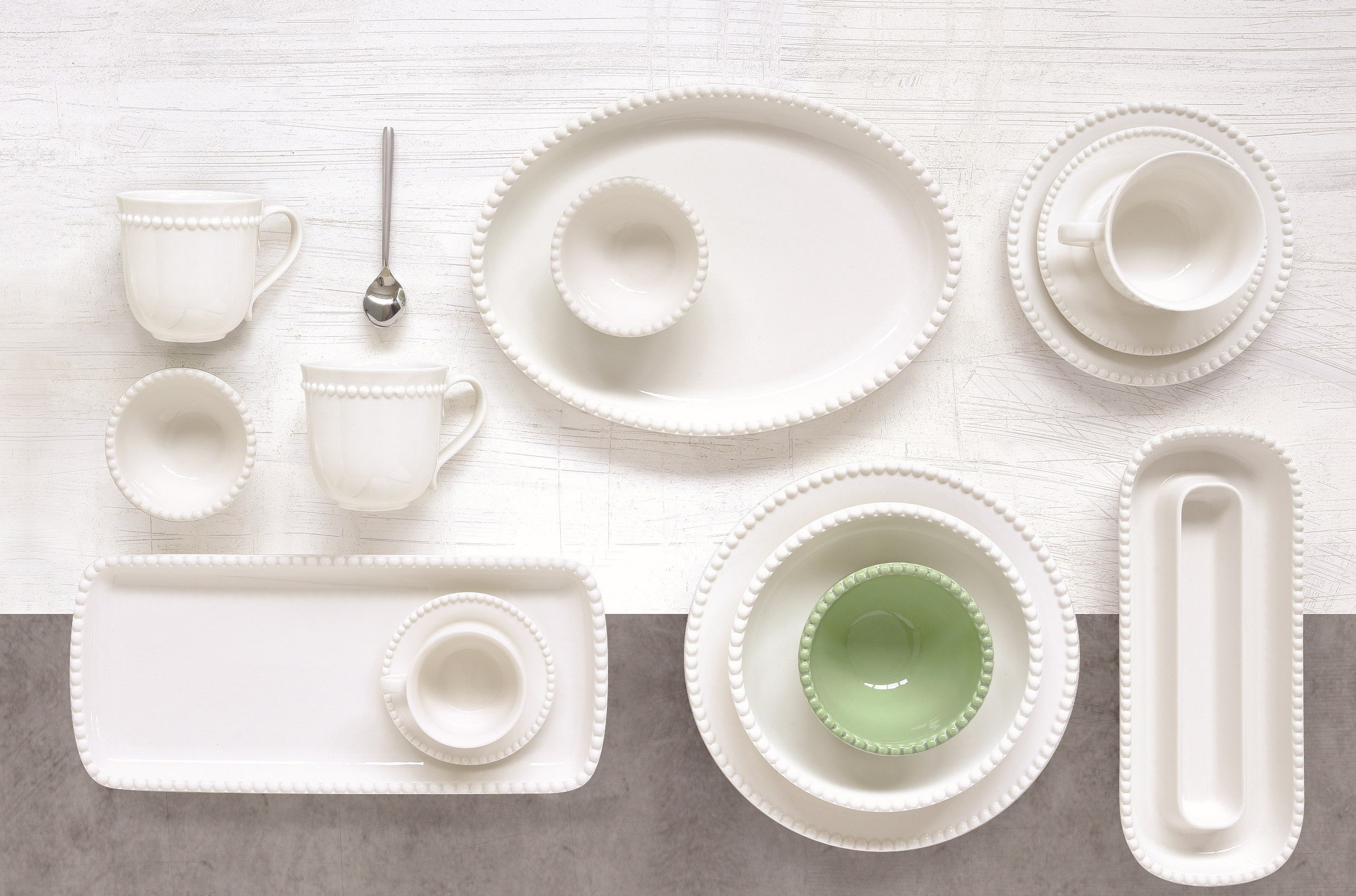 EasyLife Speiseteller Tiffany, Spülmaschinengeeignet, Weiß, Punkte, H: 1cm