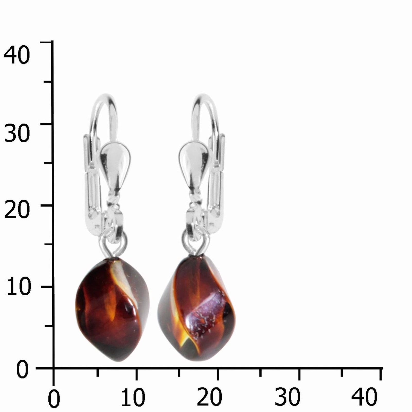 OSTSEE-SCHMUCK Paar Ohrhänger Ostsee-Schmuck Ohrhänger Klassisch 14x6 mm (2-tlg)