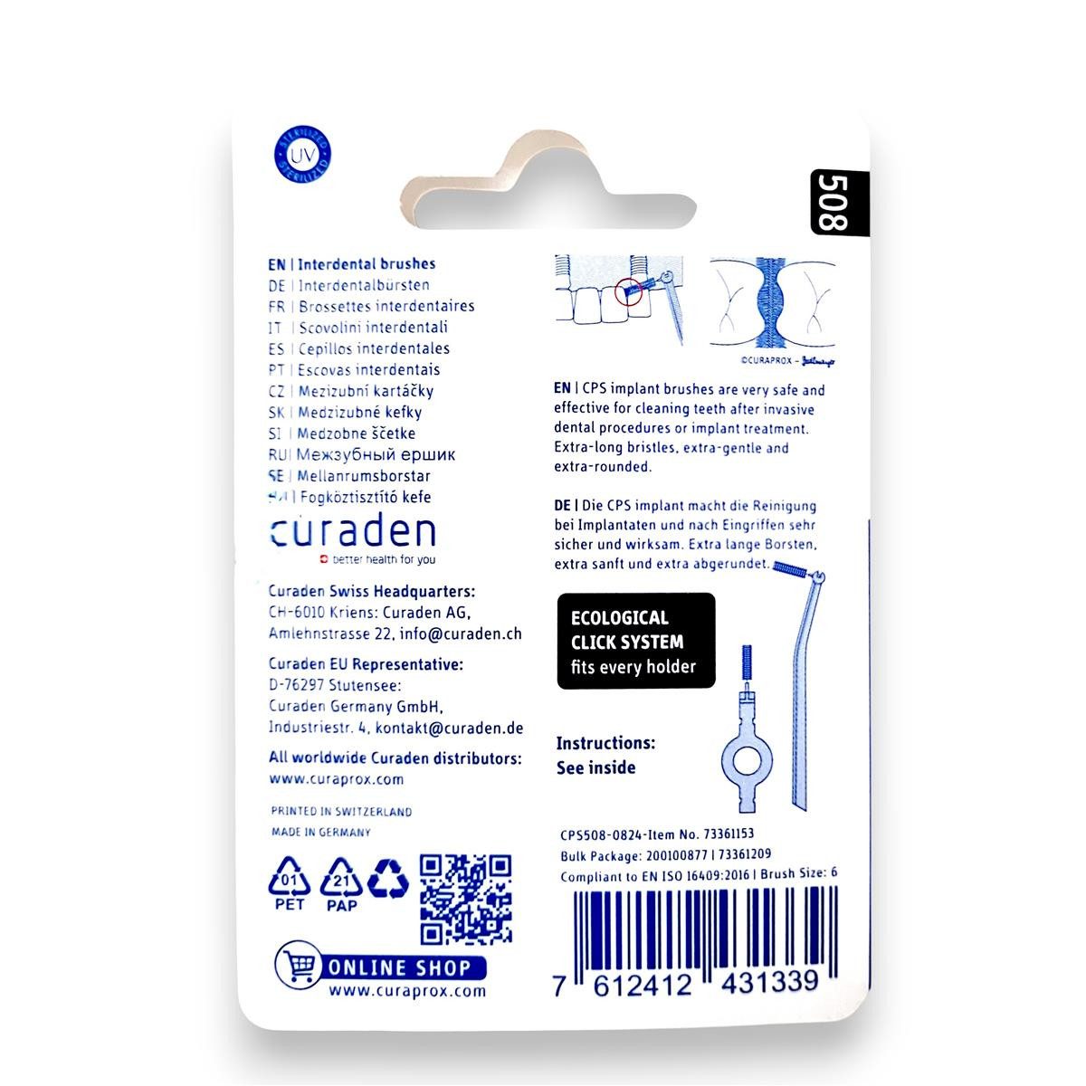 CURAPROX Interdentalbürsten Curaprox Interdentalbürsten CPS 508 Implantat Refill - 1,7mm bis 8,5mm