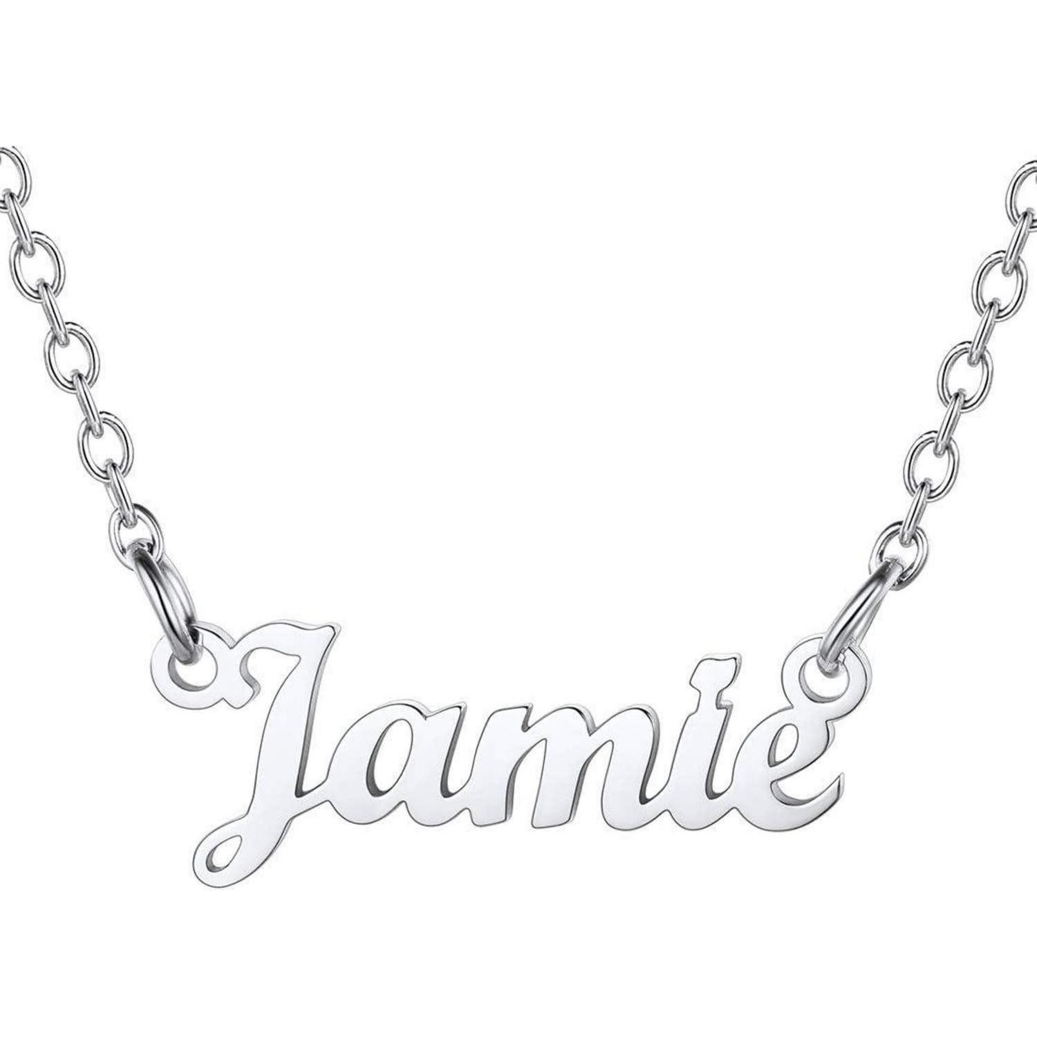 LuxusKollektion Namenskette Namenskette Damen Edelstahl vergoldet Jamie 45cm