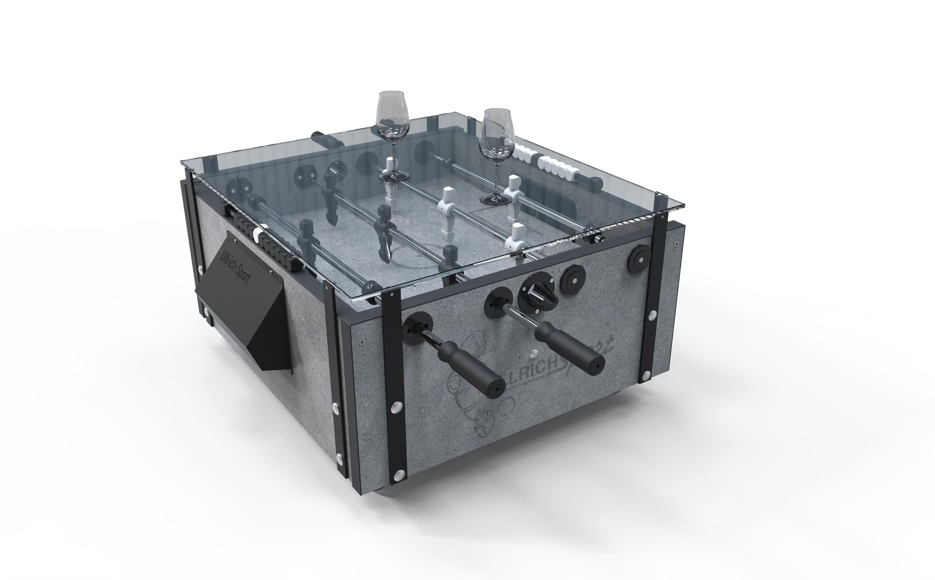 Fireball-Tablesoccer Couchtisch Fireball "Couchtisch" Tischfußball (Grundausstattung mit allen zum Spielen benötigten Anbauteilen), Made in Germany
