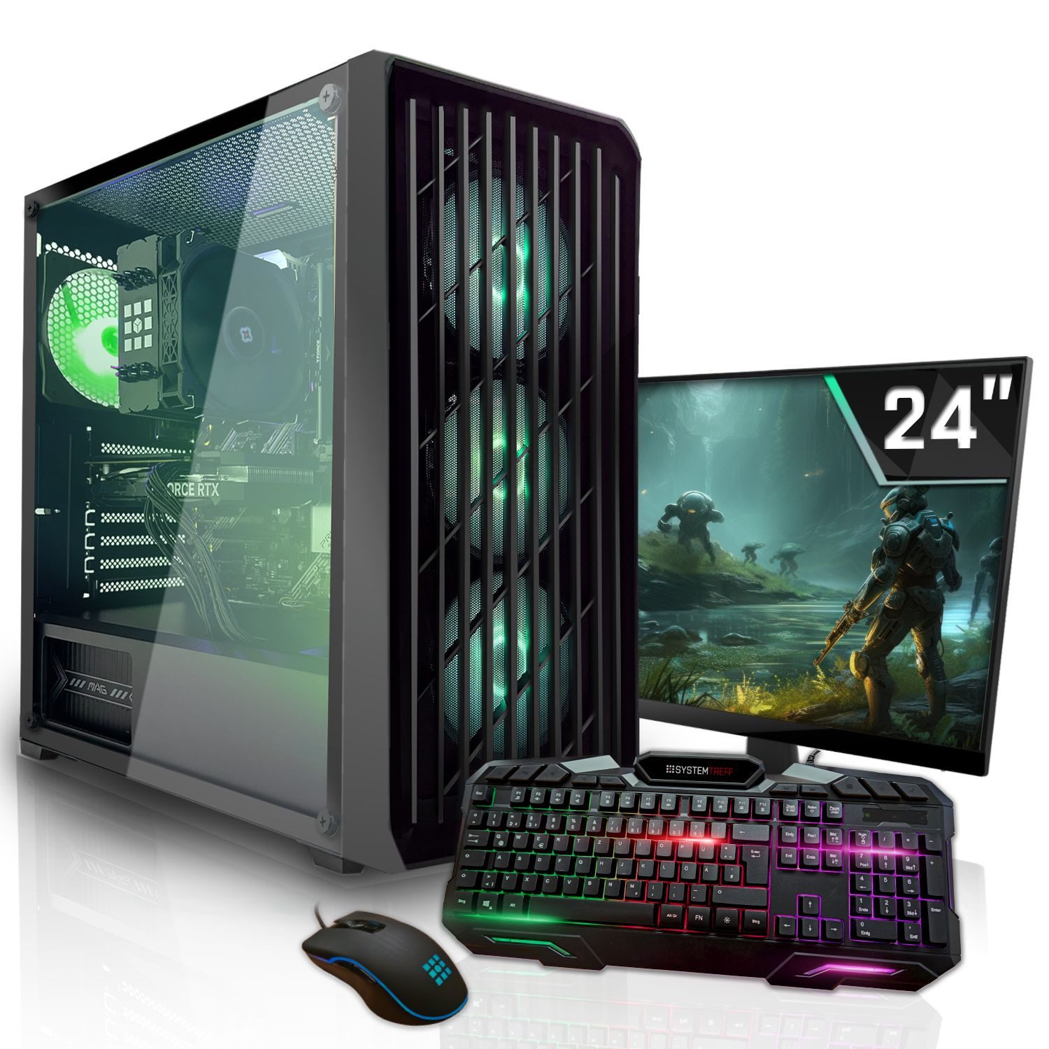 SYSTEMTREFF Basic Gaming-PC-Komplettsystem (24"", AMD Ryzen