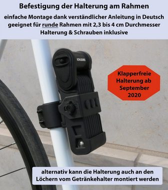 KOHLBURG Faltschloss Sicherheits-Fahrradschloss 89cm für E-Bike & Fahrrad mit Halterung, aus gehärtetem Spezialstahl mit höchster Sicherheitsstufe