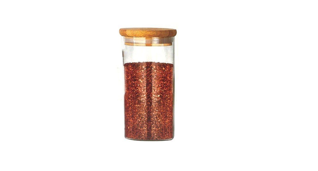 Ölkanne Vorratsbehälter Glas Bambus Deckel-geeignet Gewürze, Öl & Essig 400 ml