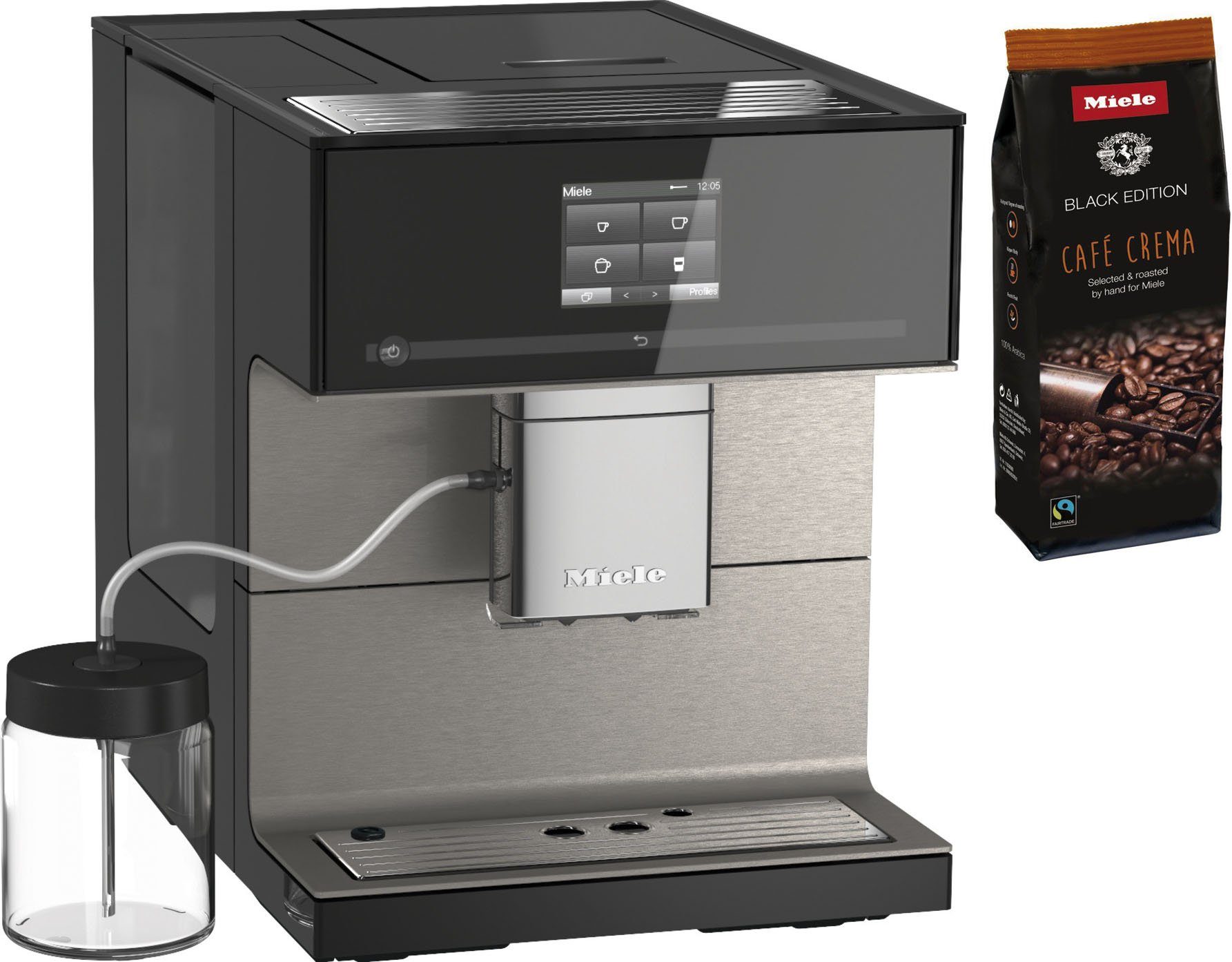 Miele Kaffeevollautomat CM7550 CoffeePassion, Milchschaum Perfekter - inkl. Cappuccinatore Milchgefäß, Kaffeespezialitäten Kaffeekannenfunktion, für