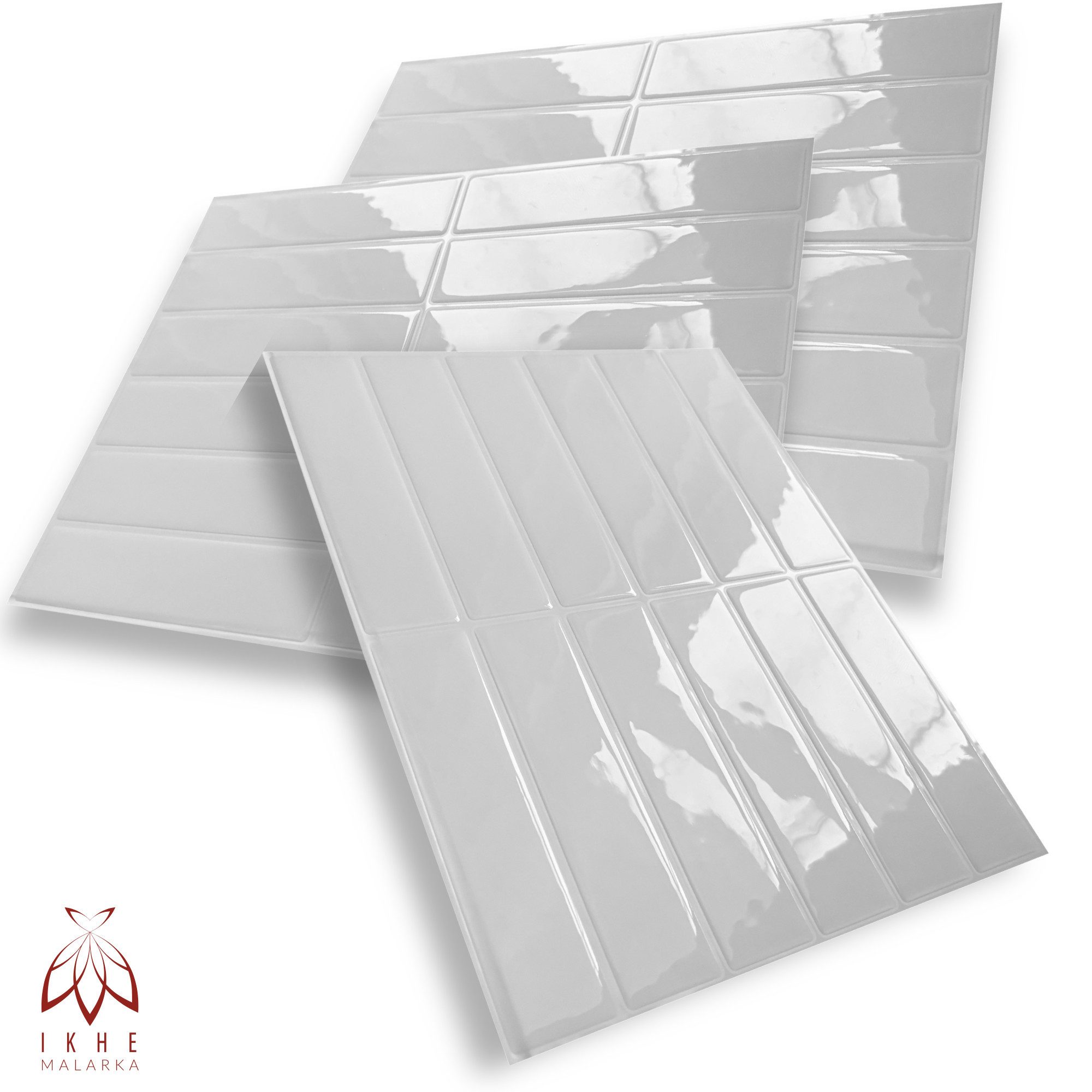 IKHEMalarka 3D Wandpaneel Selbstklebend Tapete Paneele Kunststoff Fliesen Bad Küche, BxL: 29,00x23,00 cm, 0,06 qm, (1 Stück = 0.065m², 1 Stück = 0.065m) Fliesen Imitat Aufkleber