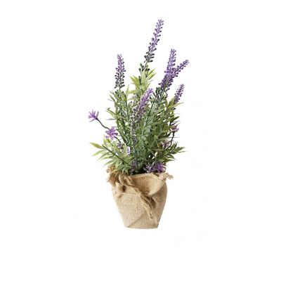 Kunstblume Lavendeltopf 26 cm Kunstpflanze Flora Lavendel, HTI-Living, Höhe 26 cm