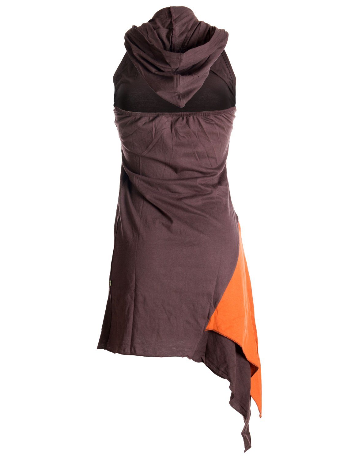 Neckholder Neckholderkleid Zipfeltunika Lagenlook braun Elfen Vishes Hippie, Boho, Asymmetrisches Ethno, Style