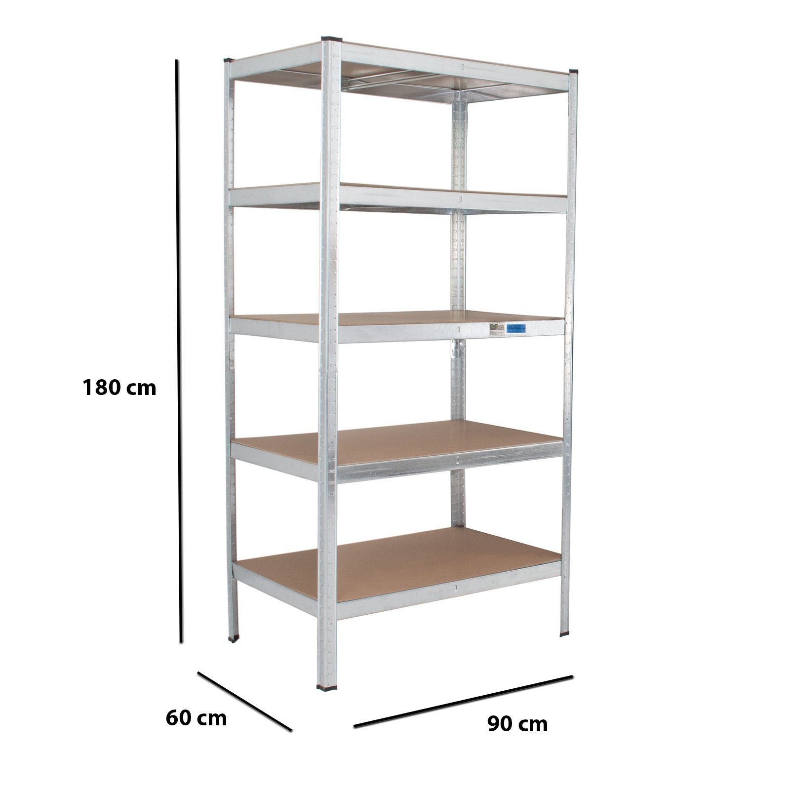 Steckregal Lagerregal Weitspannregal 180x90x60cm Werkstattregal TRUTZHOLM Schwerlastregal