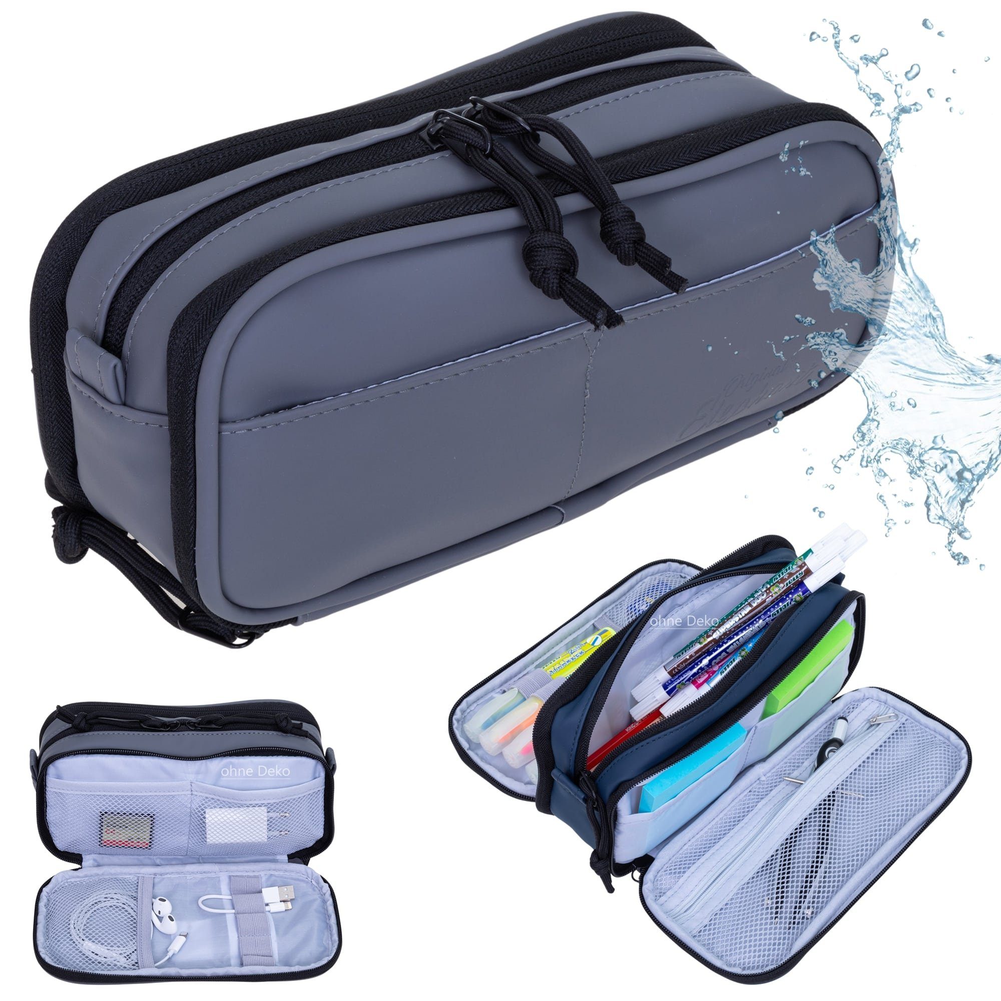 ELEPHANT Federmäppchen Hydro Mäppchen Organizer wasserabweisend, Federtasche Schule Büro Office Stifte Tasche klein