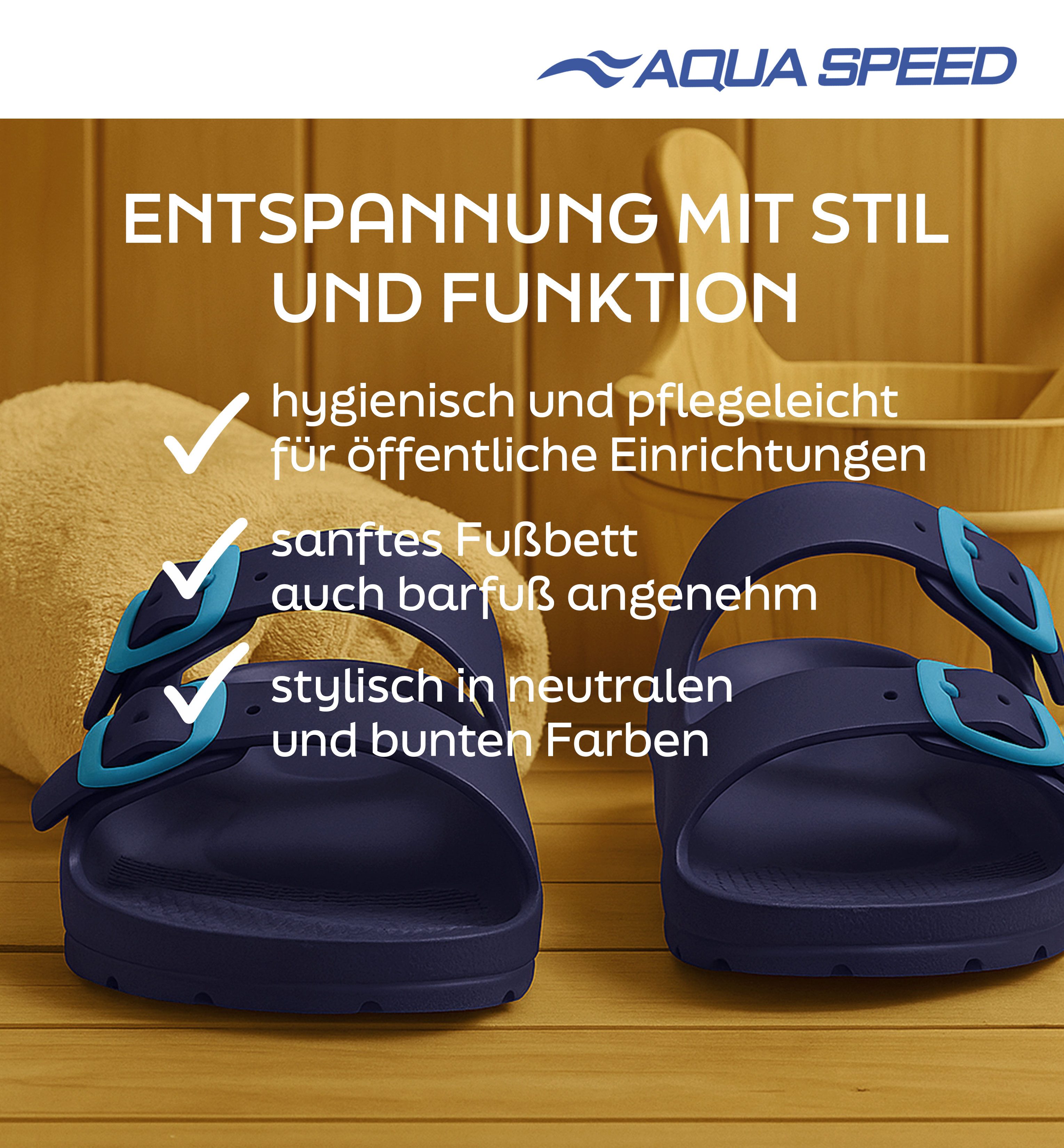 Aqua Speed Kinder Badesandalen Gr. 35 – bequem + Mikrofaserhandtuch Badesandale (Kinder Badeschuhe im Set – langlebig & ideal für Urlaub & Bad) Weiche EVA-Struktur & sicheres Profil – ideal für Kinderalltag