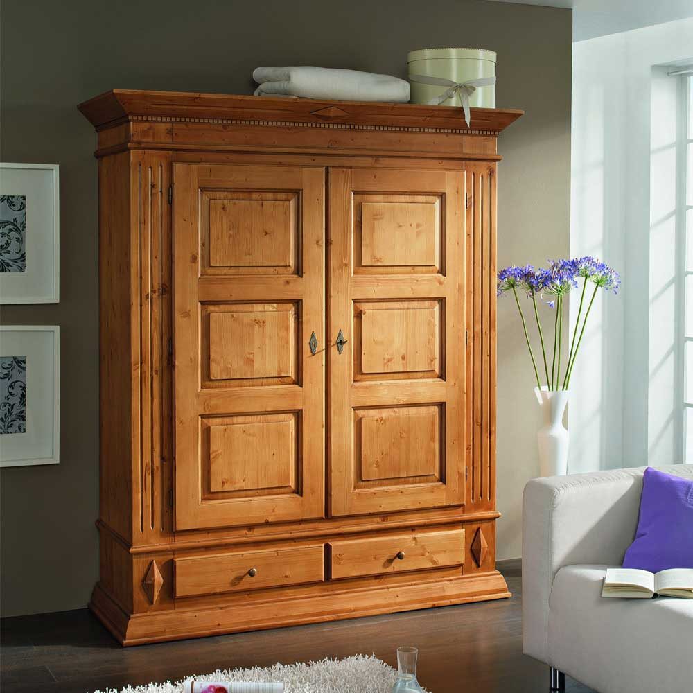 Pharao24 Kleiderschrank Pianna aus Massivholz