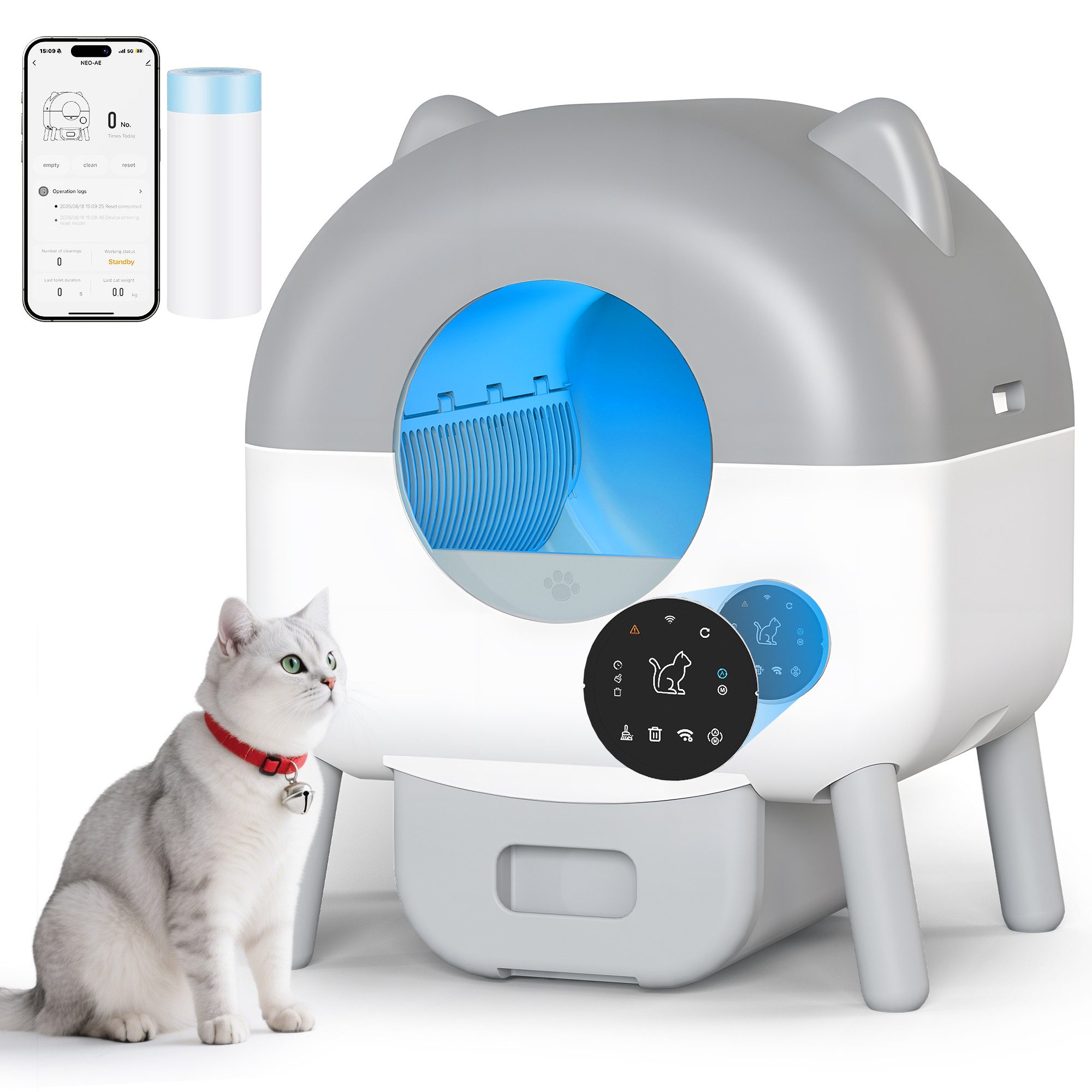 Katzentoilette Selbstreinigende Katzenklo Automatisch,95L, Geruchsbeseitigung