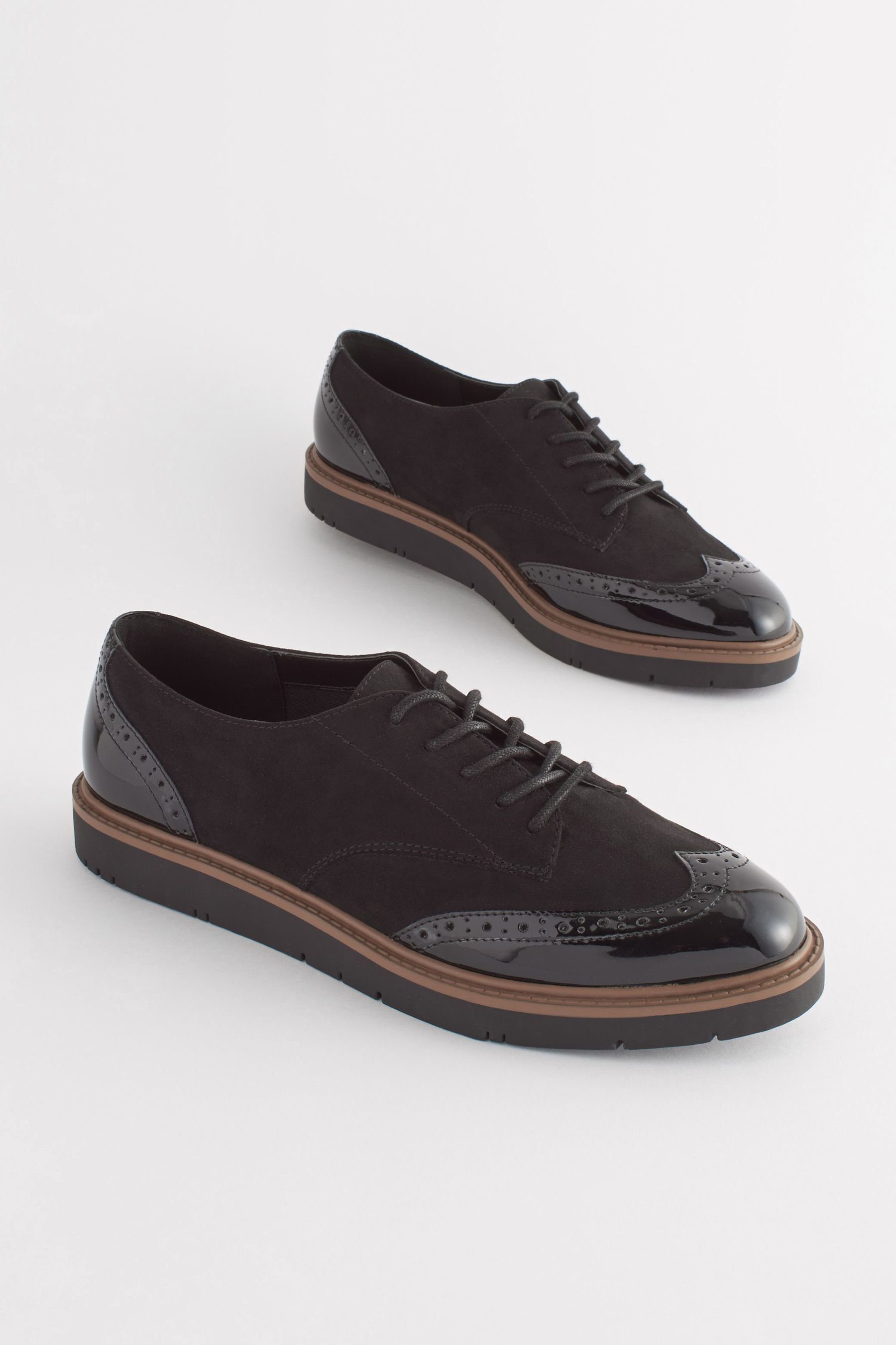 Next Forever Brogue-Schnürer dicker mit Black Schnürschuh Comfort® Sohle (1-tlg)