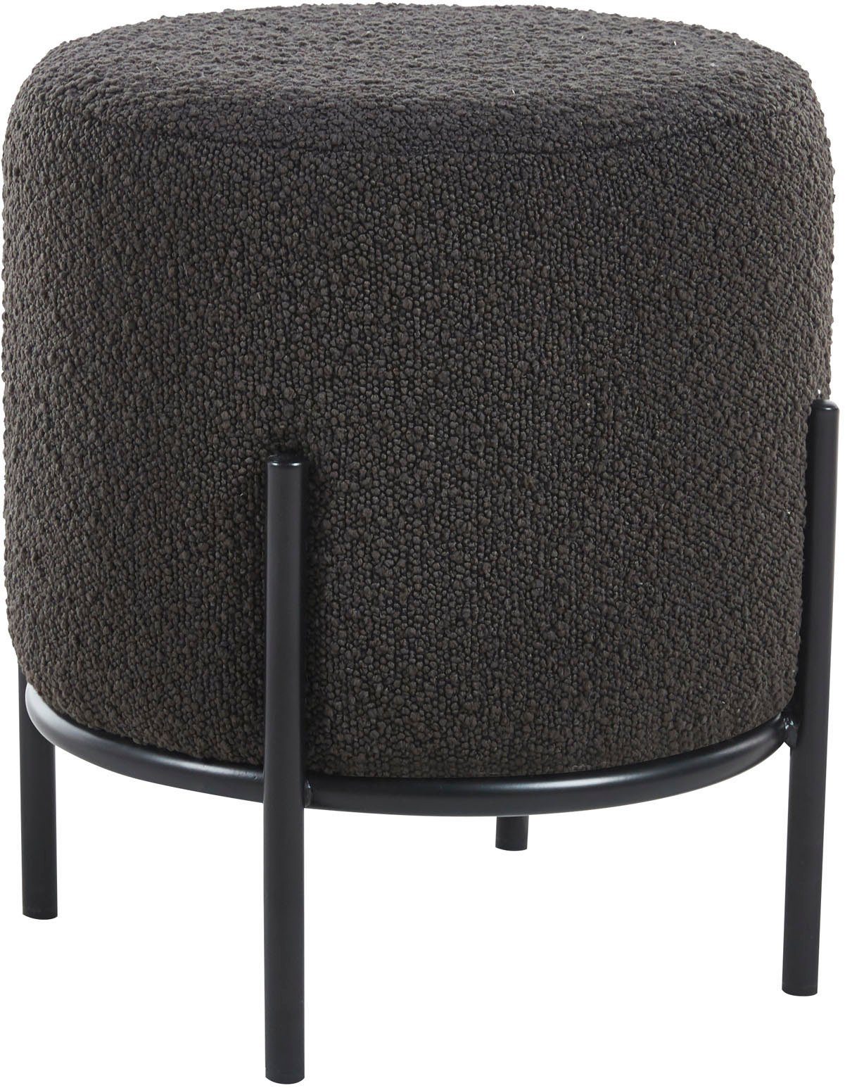 SalesFever Polsterhocker Komfortabler Polsterhocker, mit Design-Gestell aus schwarzem Metall – Bild 2 von 5