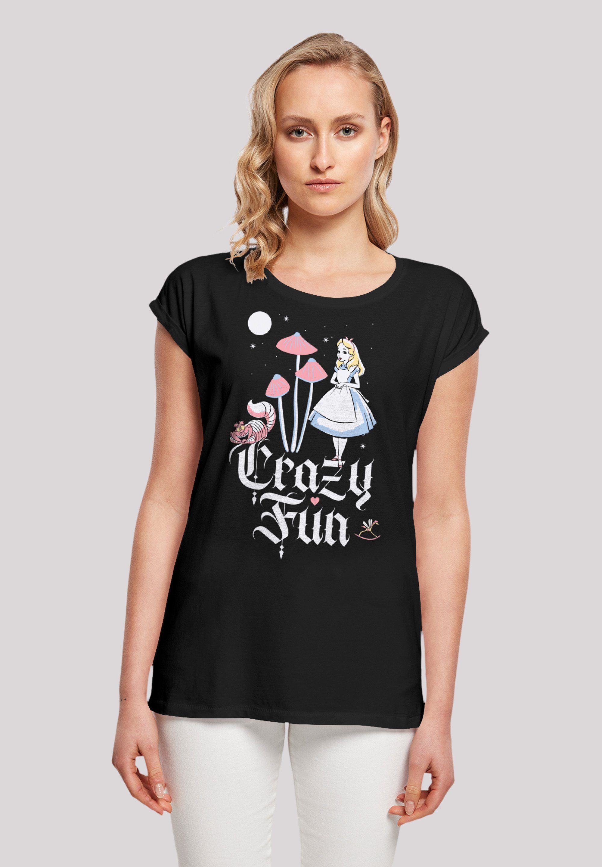 T-Shirt Alice Sehr hohem Premium Baumwollstoff mit Tragekomfort Wunderland Qualität, Crazy Disney F4NT4STIC weicher Fun im
