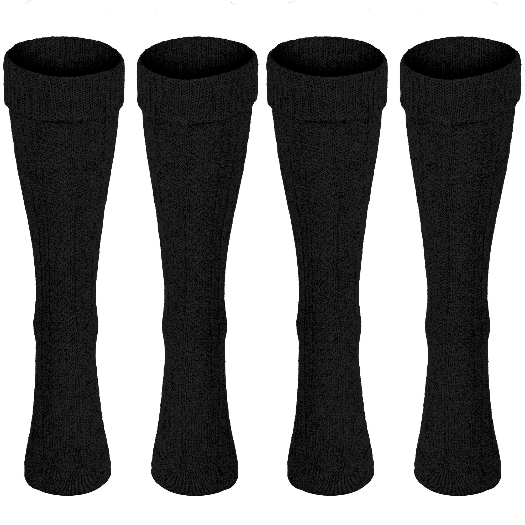 Black Snake Trachtensocken Trachten Kniestrümpfe 2 Paar mit Zopfmuster Baumwolle (Socken-Set, 2-Paar, 2 Paar Trachten Kniestrümpfe mit Zopfmuster)