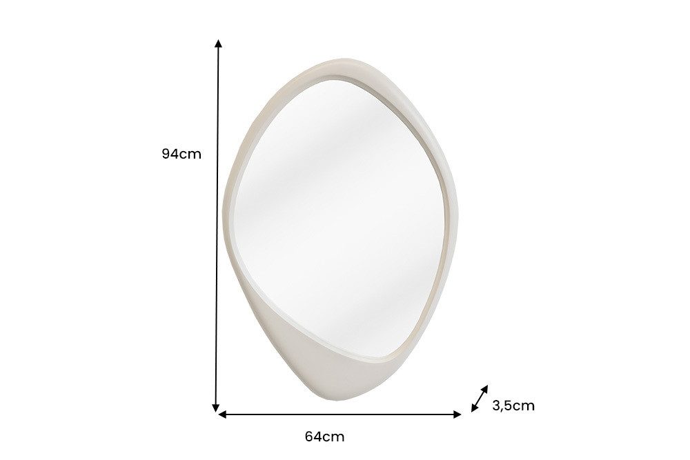 riess-ambiente Wandspiegel ORGANIC 95cm greige – asymmetrische Form, flexibel nutzbar, Dekoration (Einzelartikel, 1-St), stilvolles Statement Piece – ideal für Flur oder Wohnzimmer