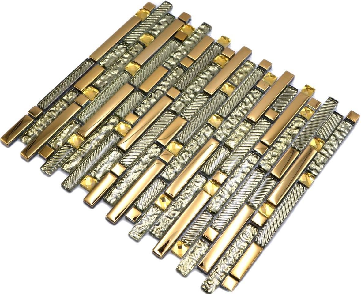 Mosani Mosaikfliesen Glasmosaik Stäbchen Mosaikfliesen Fliesenspiegel Electroplated