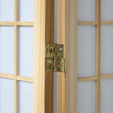 Homestyle4u Paravent Holz Raumteiler 3 4 5 6 teilig Trennwand Shoji Natur Spanische Wand, 3-teilig