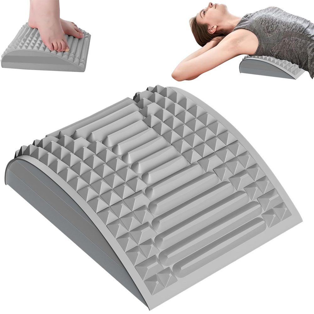 TUWENA Nacken-Massagegerät Rückenstrecker Nacken Stretcher,2 in 1 Lendenwirbelkissen Rückendehner, Vielseitige Rücken- und Nackenstrecker zur Linderung Orthopädischer