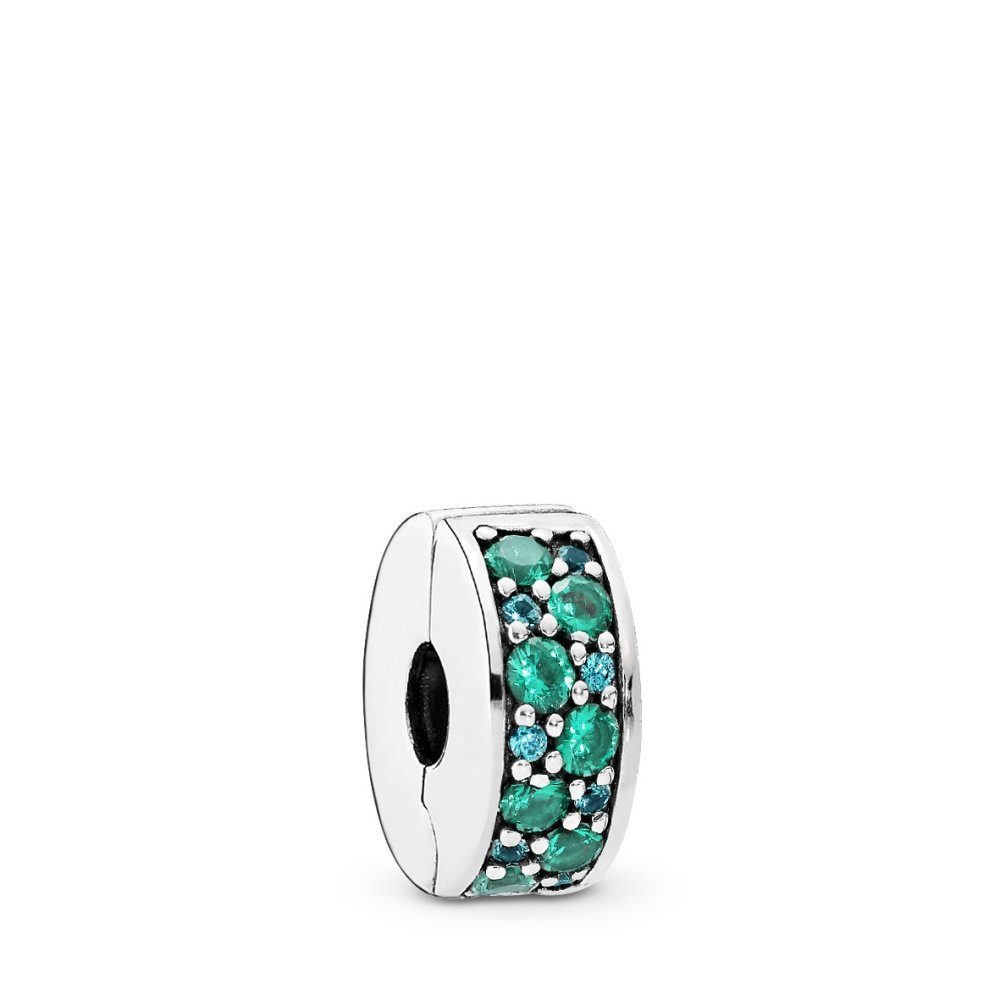 Pandora Charm-Einhänger Pandora silber Clip grüne Steine 791817MCZ